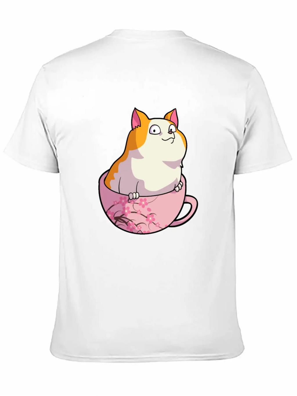 Kawaii Cat In Cherry Blossoms Cup Cute Japanese Ne Relaxed Everyday Tee – Lightweight And Durable Cotton
