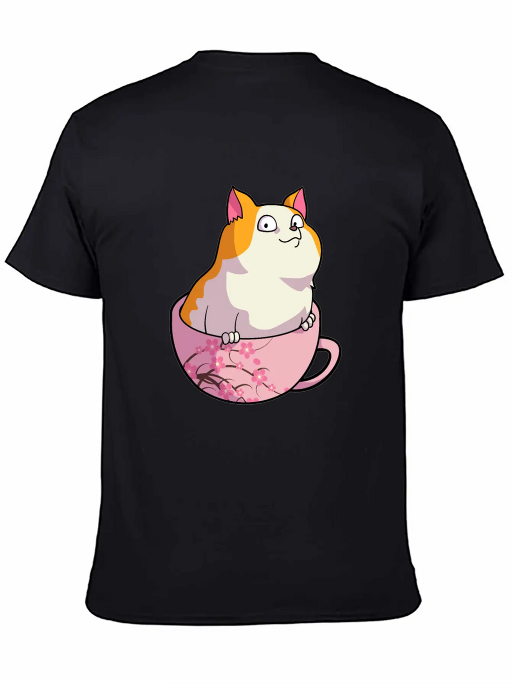 Kawaii Cat In Cherry Blossoms Cup Cute Japanese Ne Relaxed Everyday Tee – Lightweight And Durable Cotton