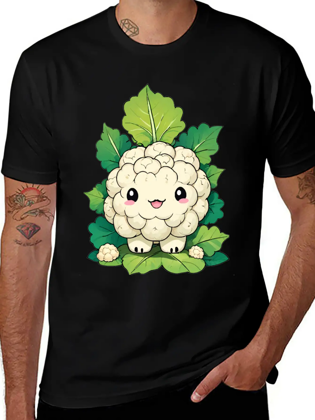 Kawaii Cauliflower Essential Cotton Tee For Daily Outfits – Unisex Style