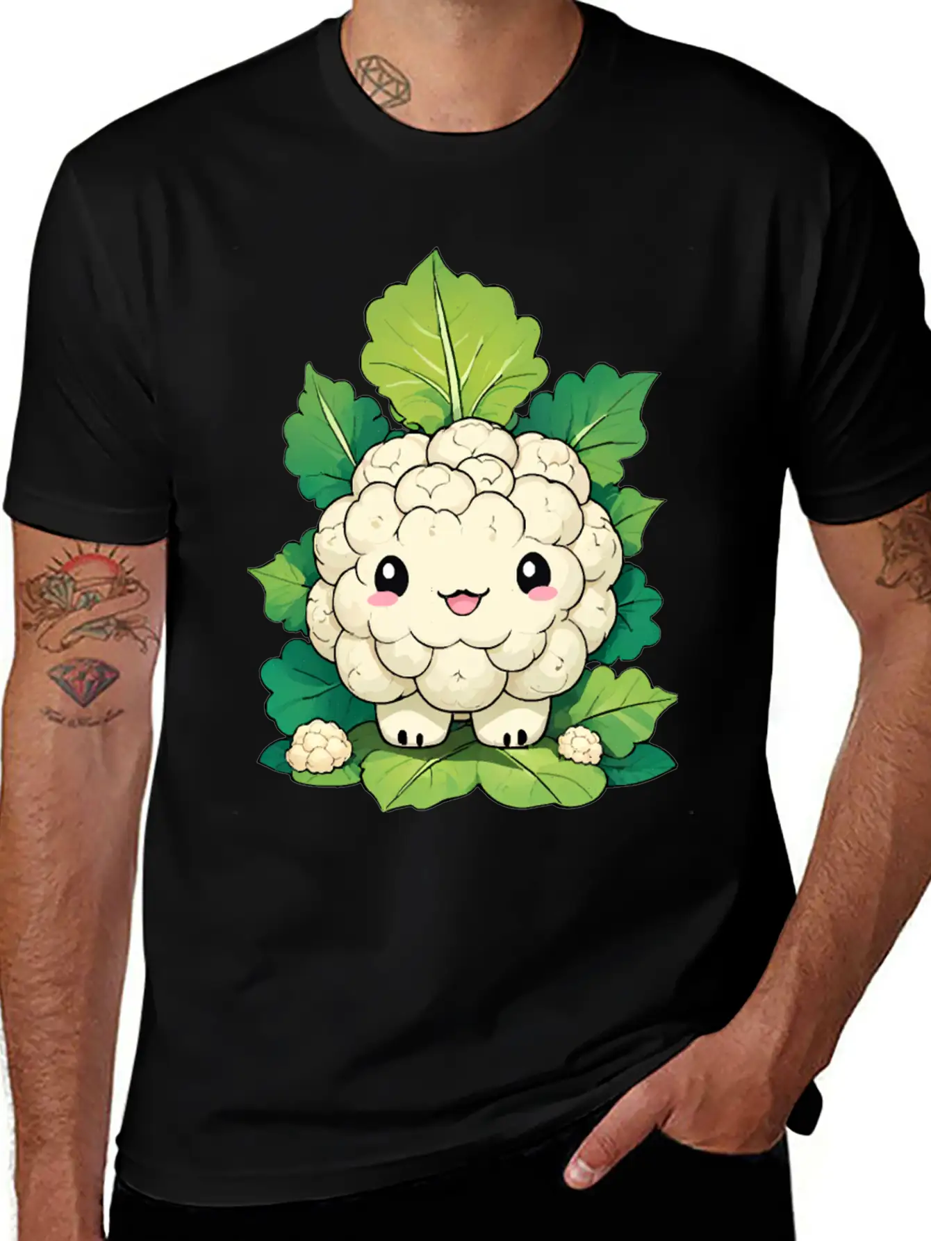 Kawaii Cauliflower Essential Cotton Tee For Daily Outfits – Unisex Style