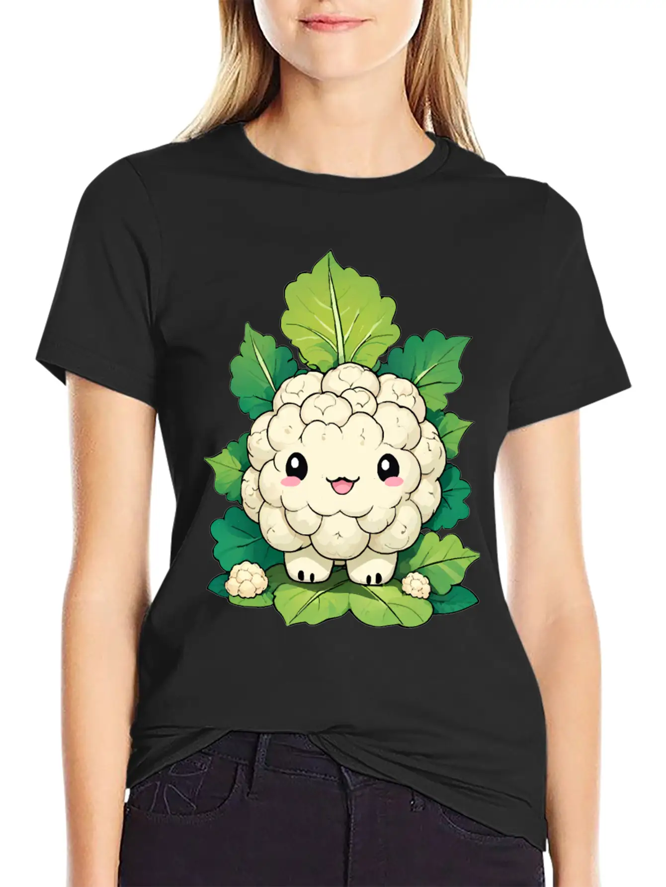 Kawaii Cauliflower Essential Cotton Tee For Daily Outfits – Unisex Style
