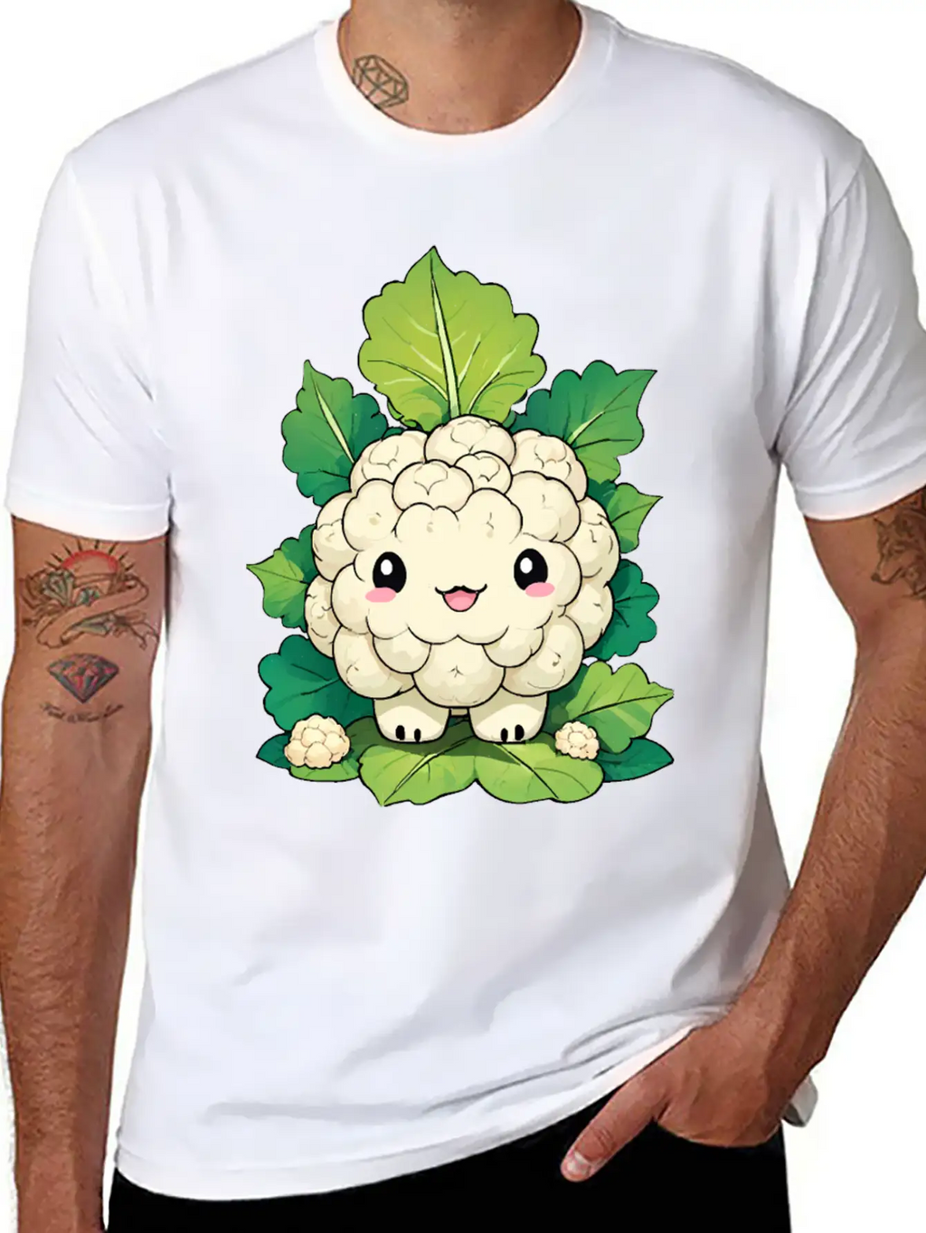 Kawaii Cauliflower Essential Cotton Tee For Daily Outfits – Unisex Style