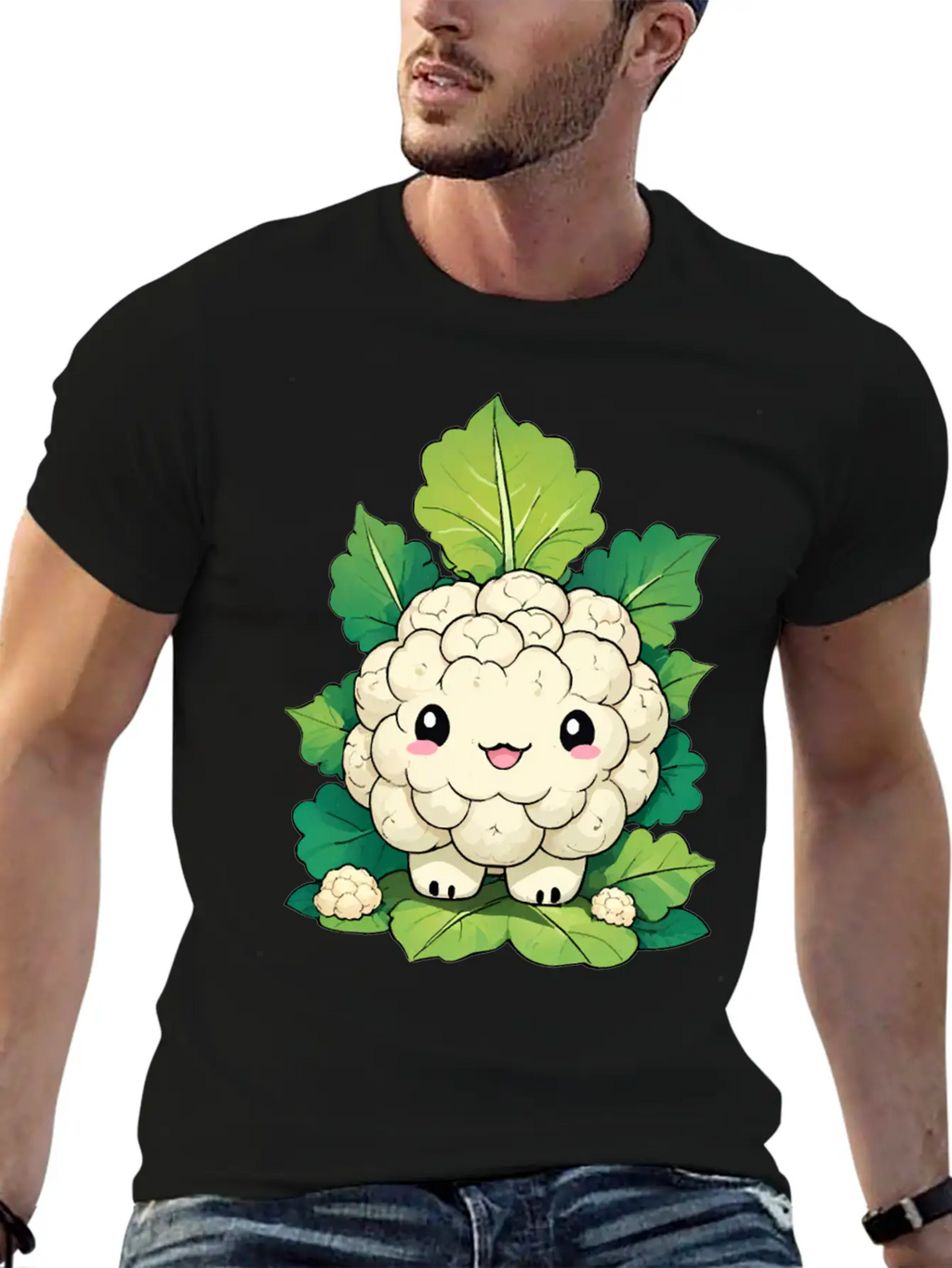 Kawaii Cauliflower Essential Cotton Tee For Daily Outfits – Unisex Style