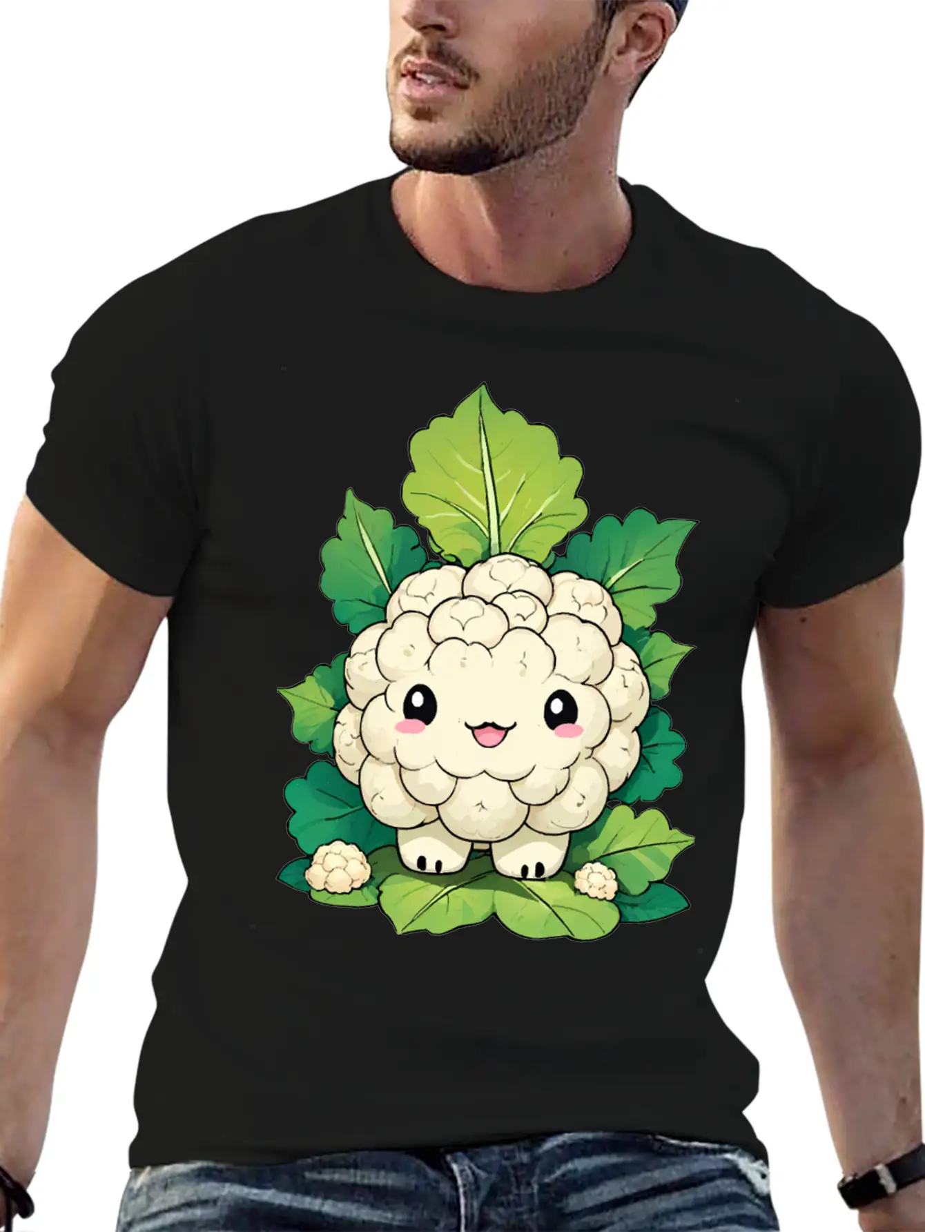 Kawaii Cauliflower Essential Cotton Tee For Daily Outfits – Unisex Style
