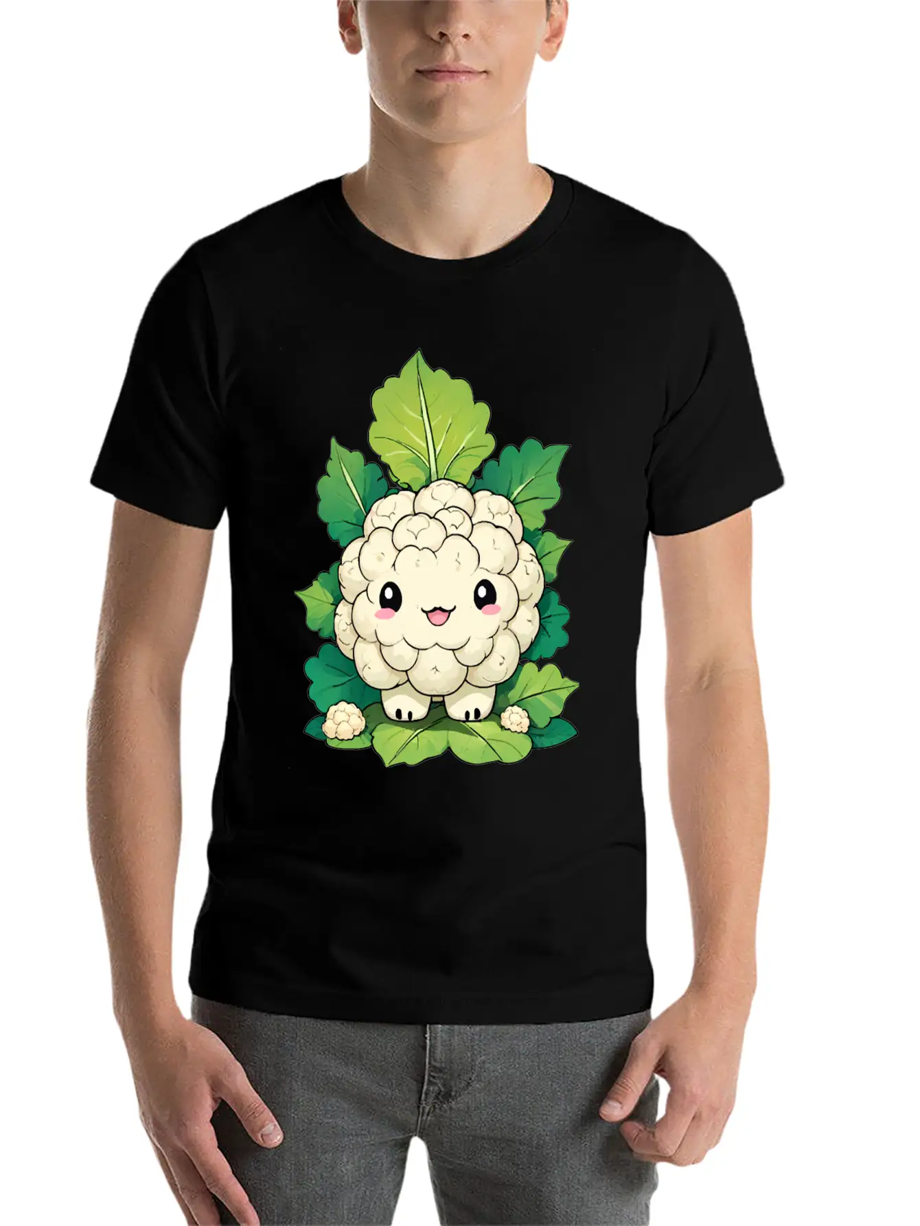 Kawaii Cauliflower Essential Cotton Tee For Daily Outfits – Unisex Style