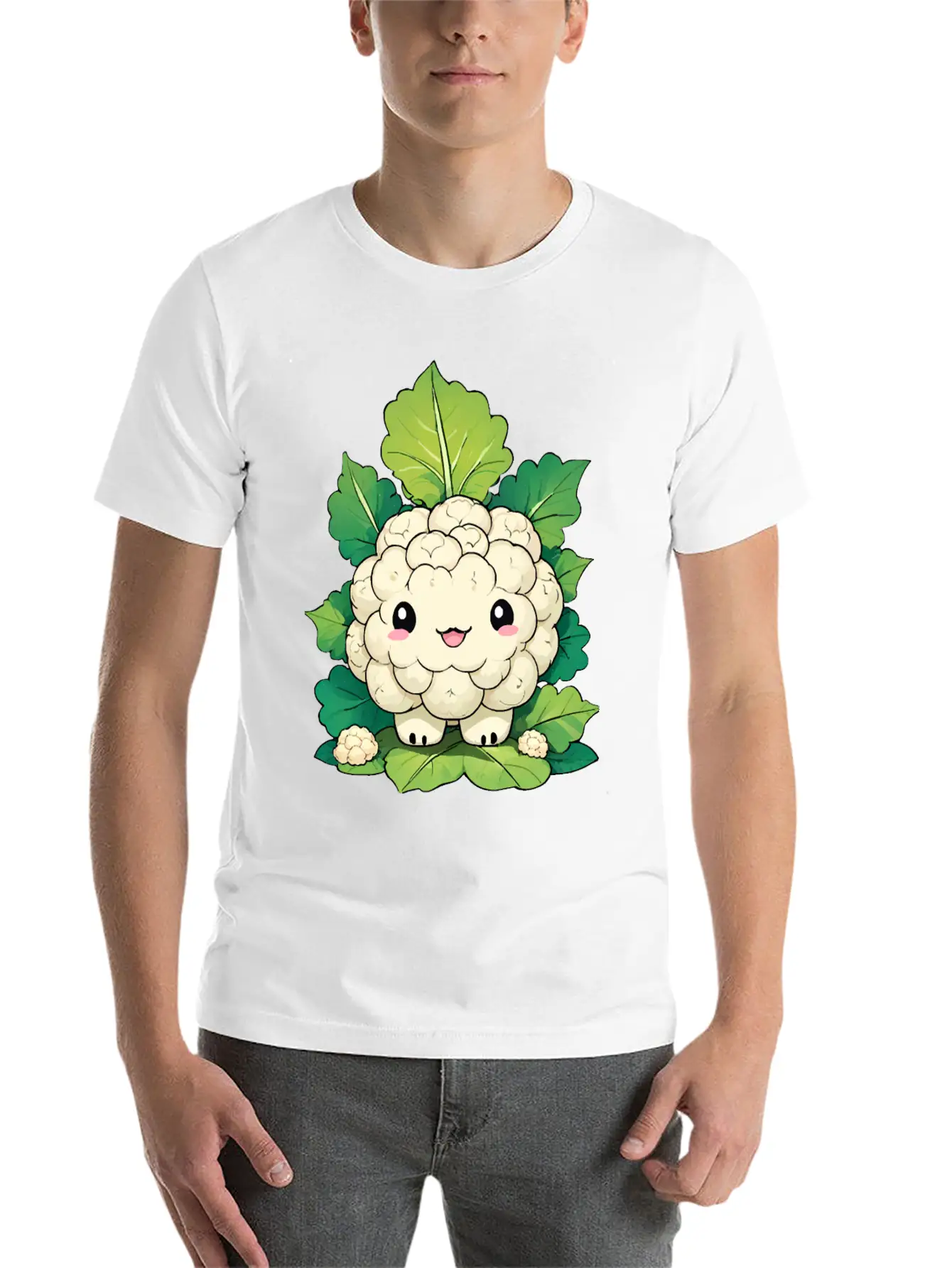 Kawaii Cauliflower Essential Cotton Tee For Daily Outfits – Unisex Style