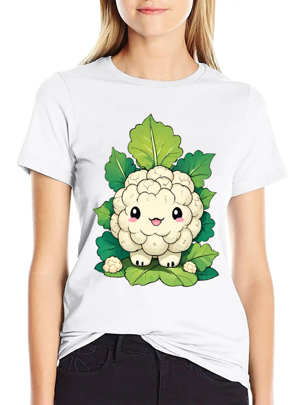 Kawaii Cauliflower Essential Cotton Tee For Daily Outfits – Unisex Style