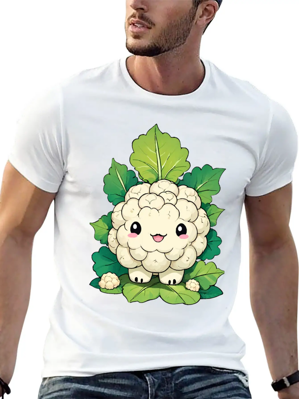 Kawaii Cauliflower Essential Cotton Tee For Daily Outfits – Unisex Style