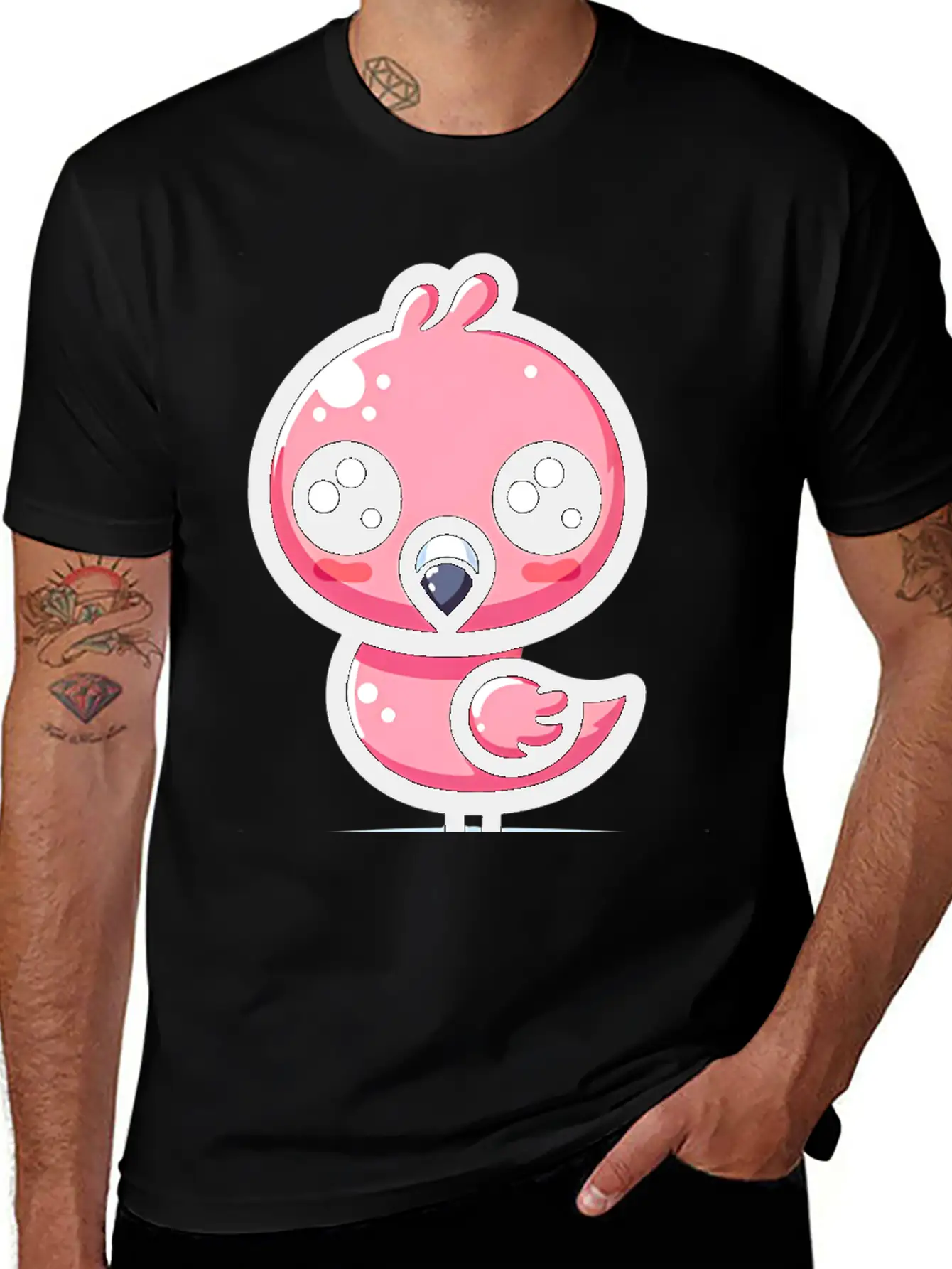 Kawaii Flamingo Classic Cotton Tee – Unisex Comfort For Any Season