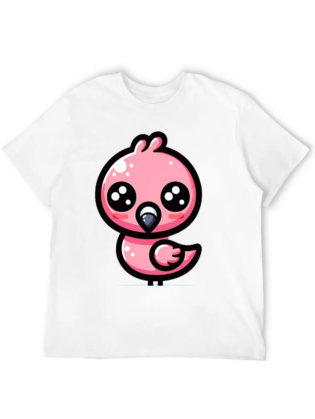 Kawaii Flamingo Classic Cotton Tee – Unisex Comfort For Any Season