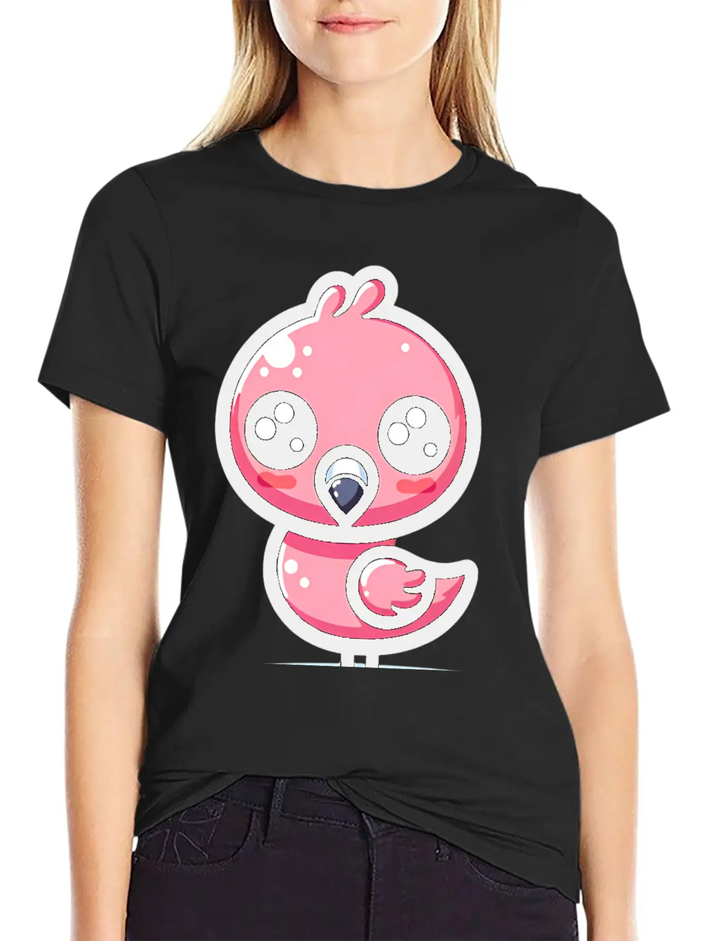 Kawaii Flamingo Classic Cotton Tee – Unisex Comfort For Any Season