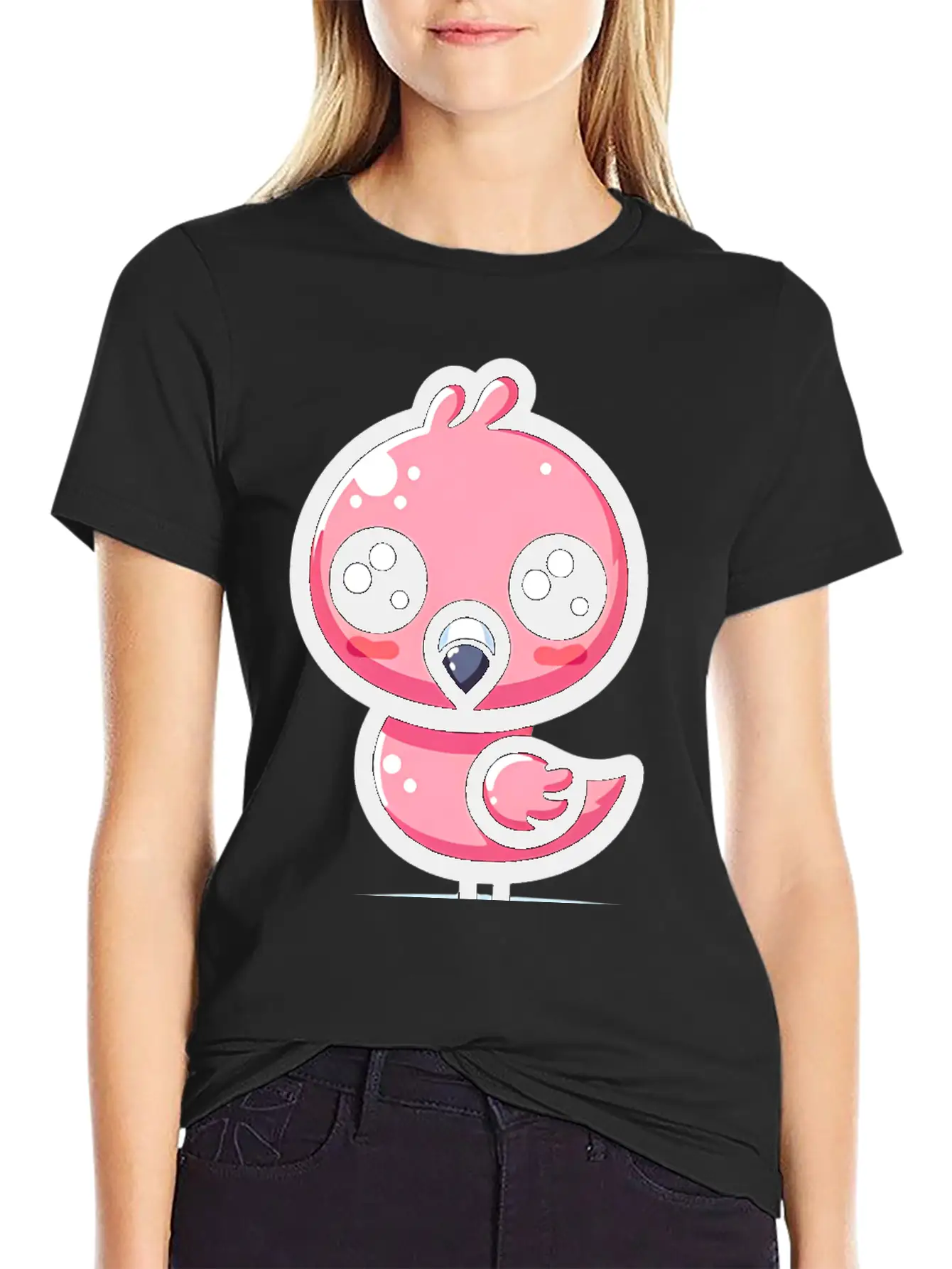 Kawaii Flamingo Classic Cotton Tee – Unisex Comfort For Any Season