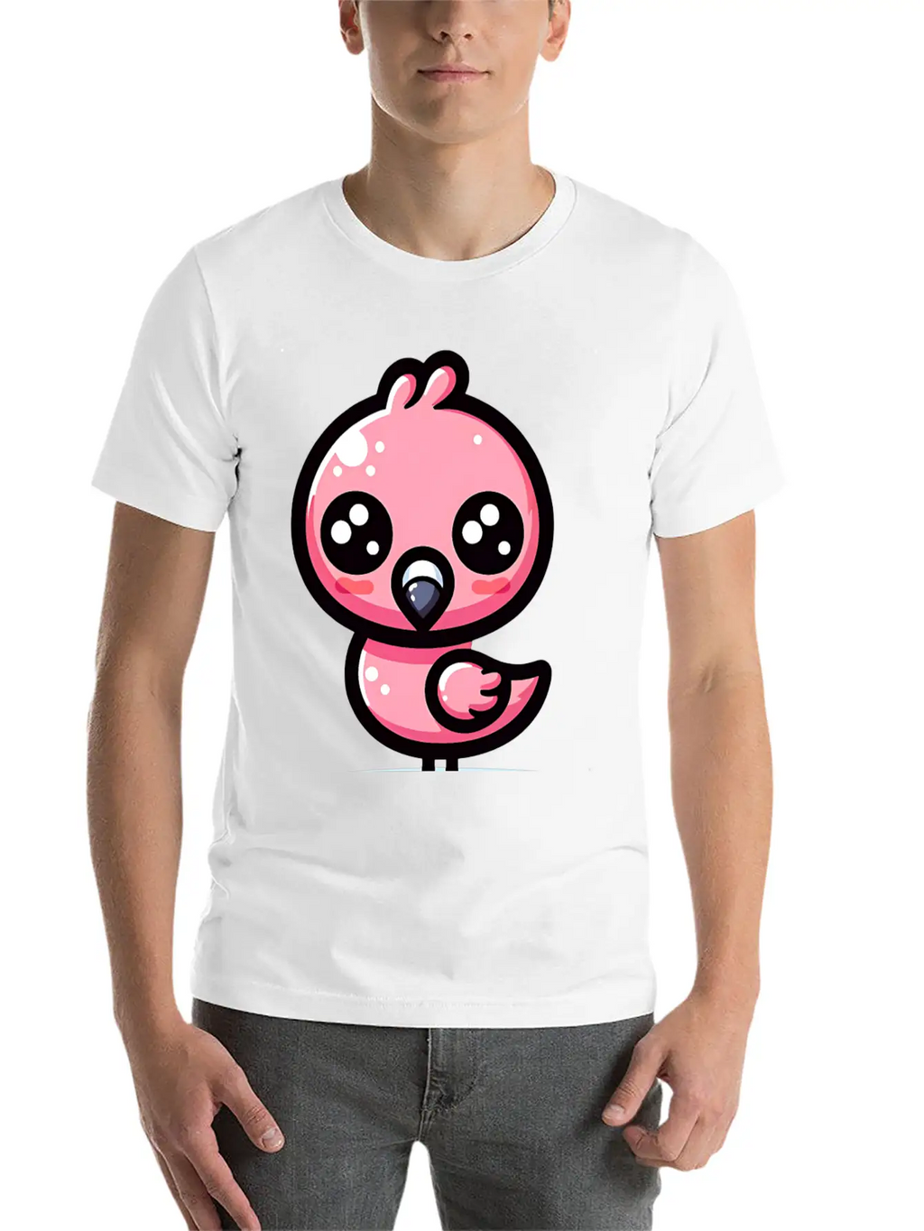 Kawaii Flamingo Classic Cotton Tee – Unisex Comfort For Any Season