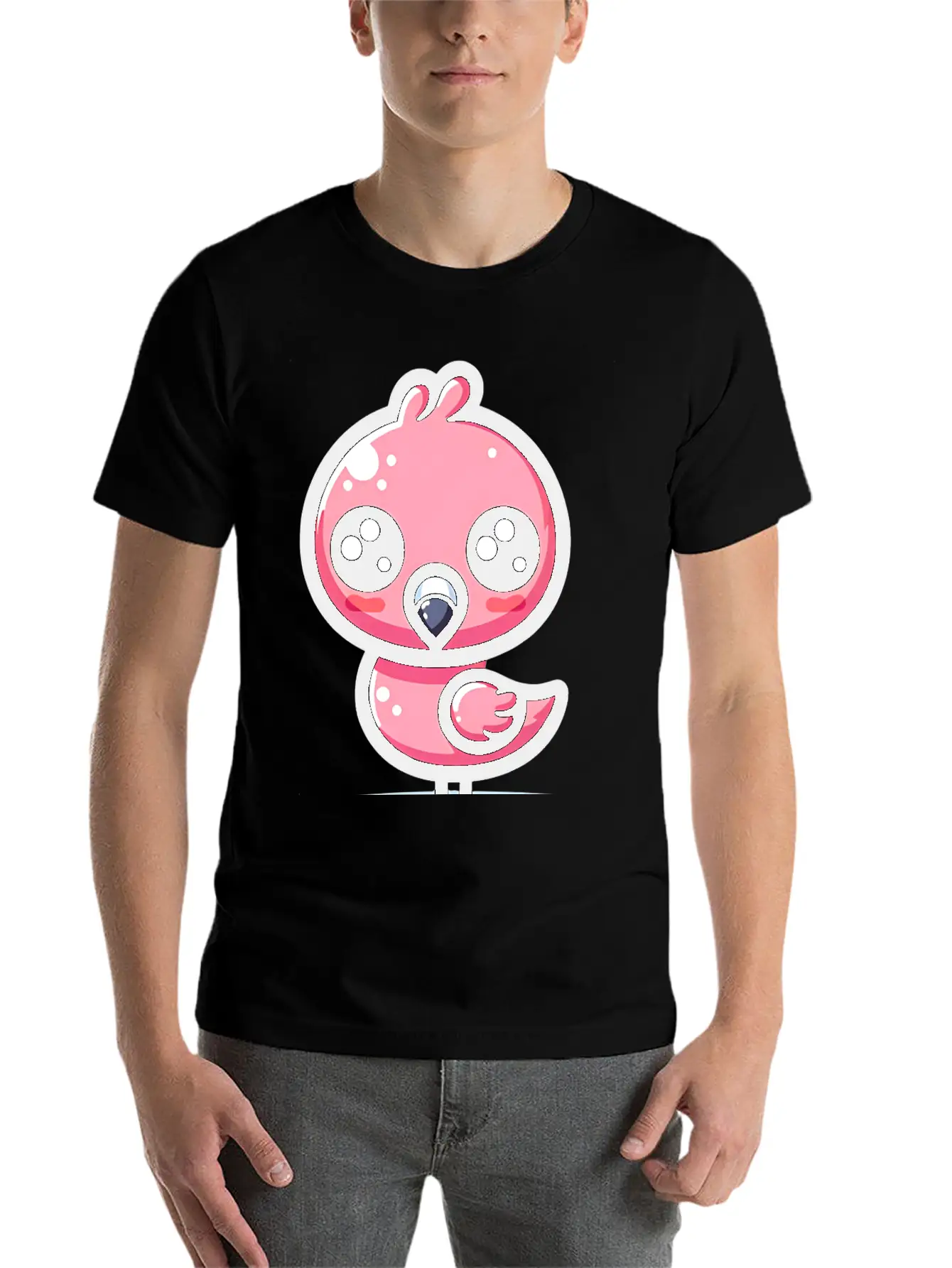 Kawaii Flamingo Classic Cotton Tee – Unisex Comfort For Any Season