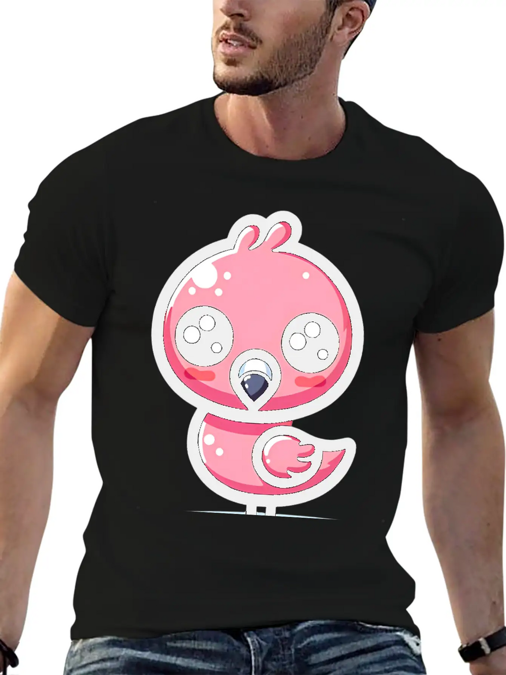 Kawaii Flamingo Classic Cotton Tee – Unisex Comfort For Any Season