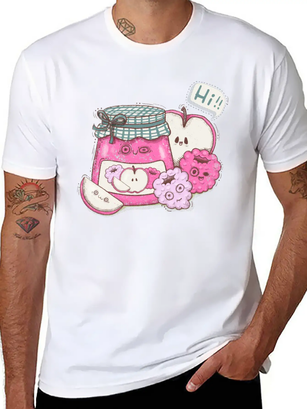 Kawaii Jam And Fruit Classic Cotton Tee – Unisex Comfort For Any Season
