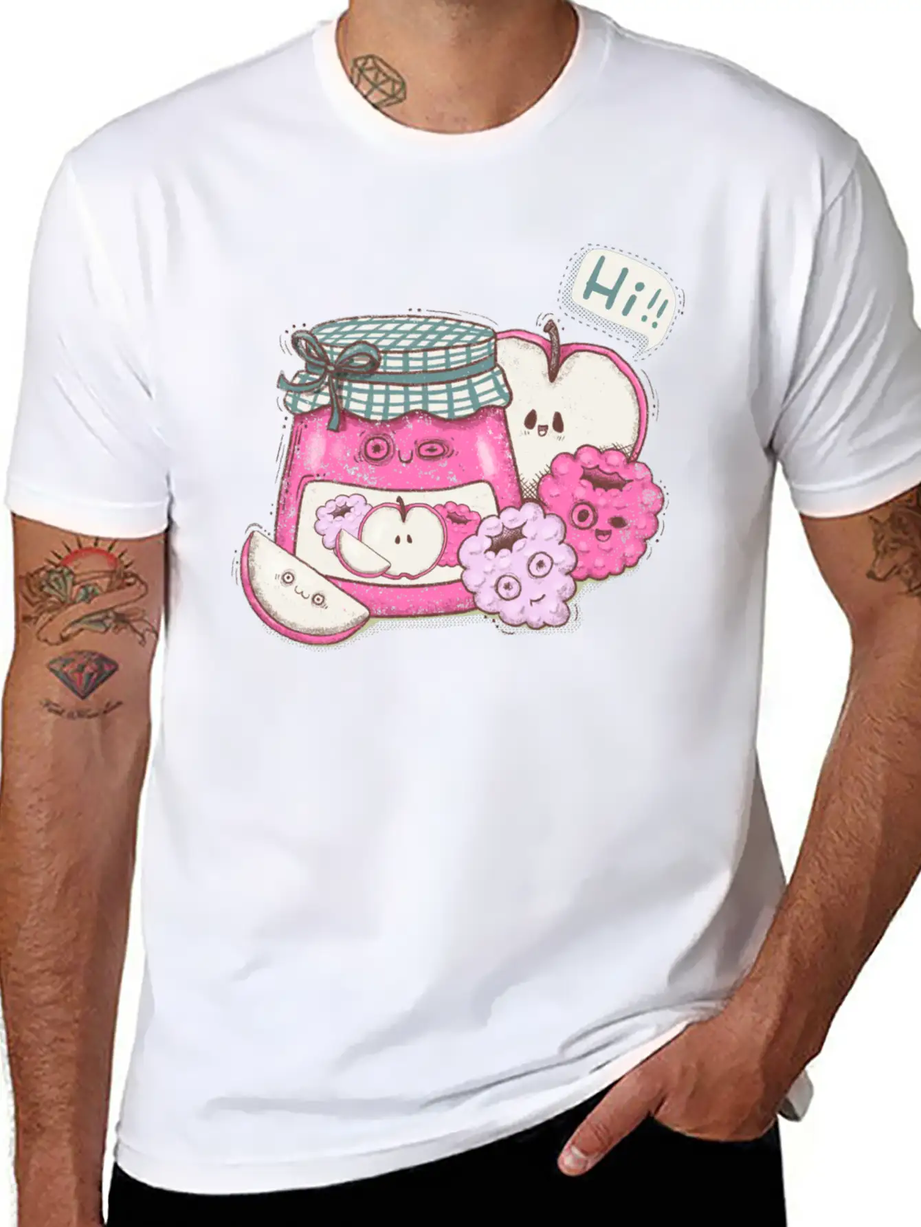 Kawaii Jam And Fruit Classic Cotton Tee – Unisex Comfort For Any Season
