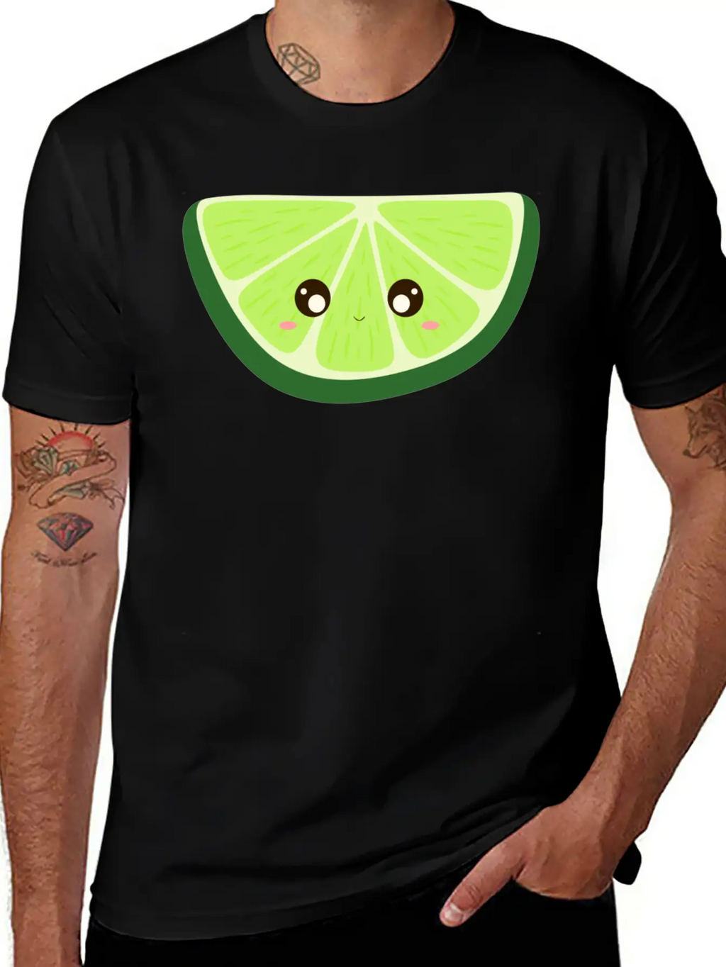 Kawaii Lime Basic Graphic T-Shirt – Daily Comfort In Soft Cotton