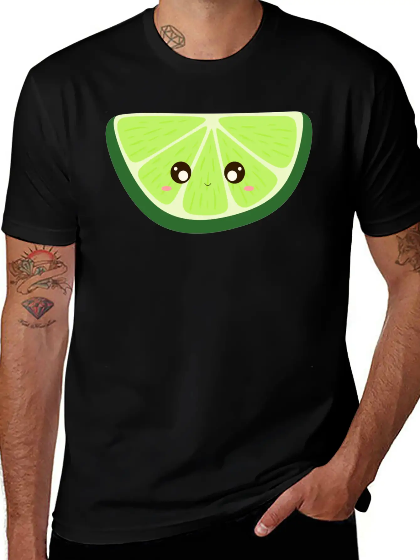 Kawaii Lime Basic Graphic T-Shirt – Daily Comfort In Soft Cotton
