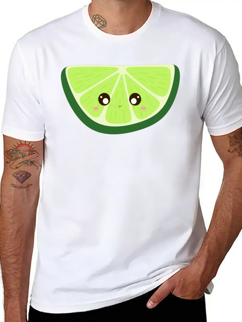 Kawaii Lime Basic Graphic T-Shirt – Daily Comfort In Soft Cotton