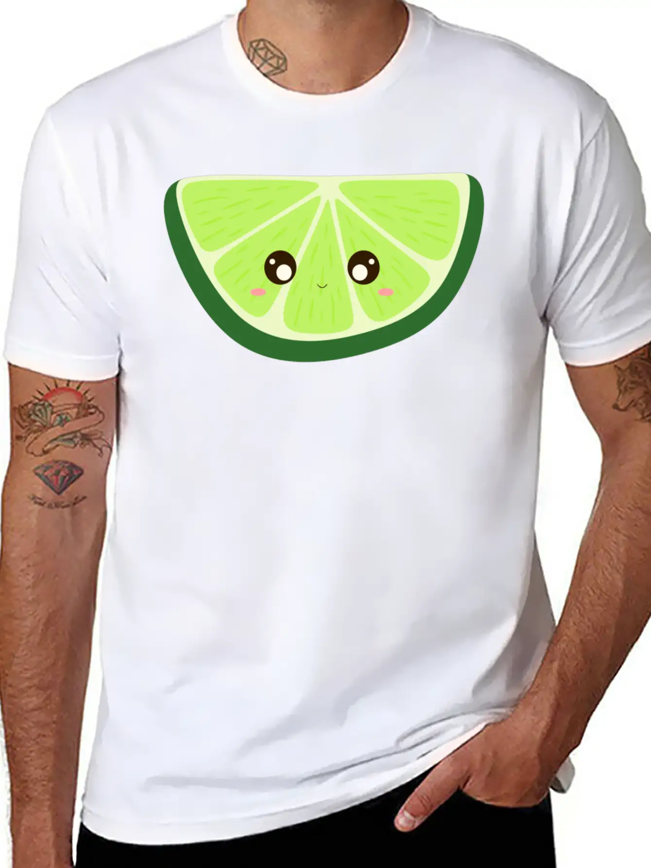 Kawaii Lime Basic Graphic T-Shirt – Daily Comfort In Soft Cotton