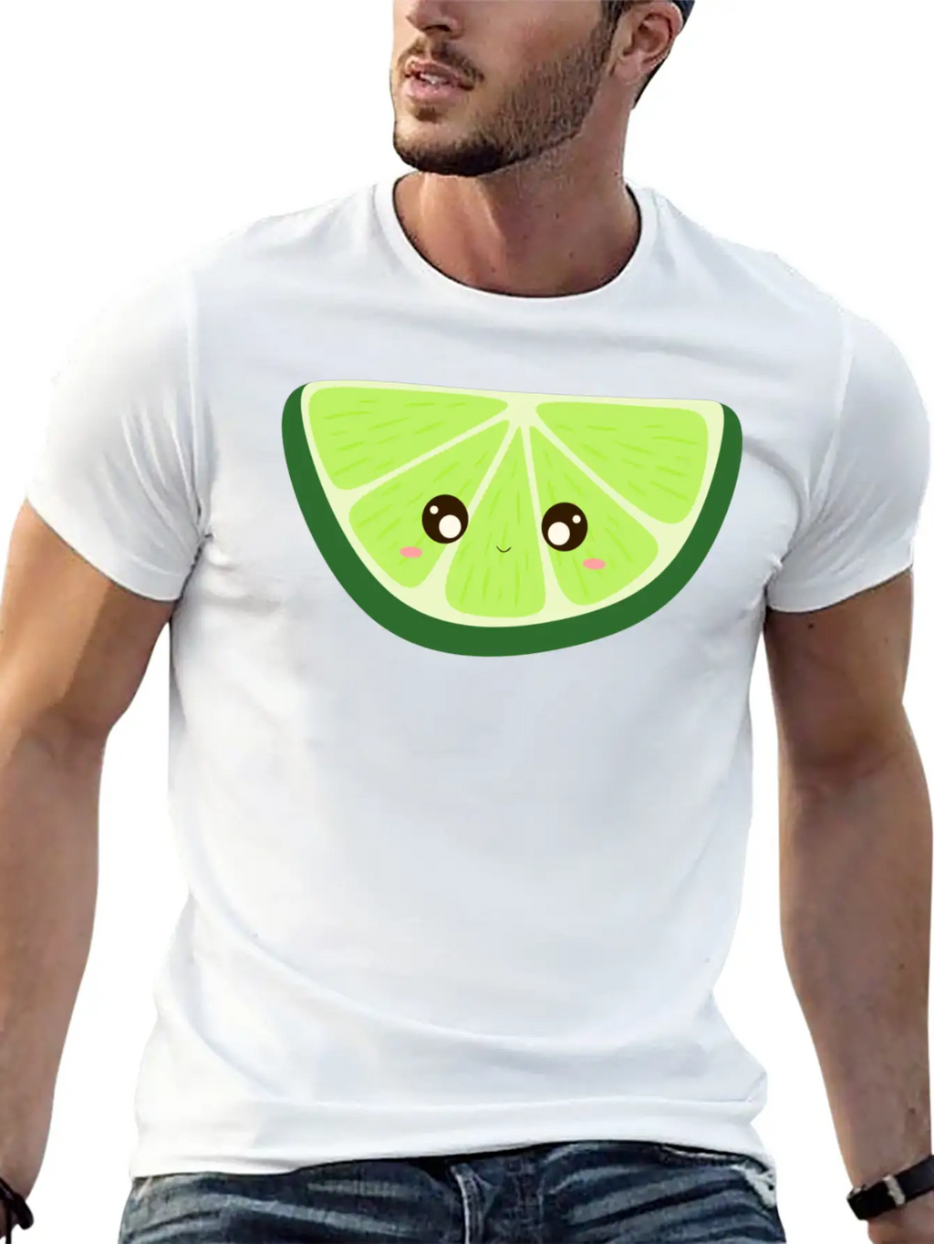 Kawaii Lime Basic Graphic T-Shirt – Daily Comfort In Soft Cotton