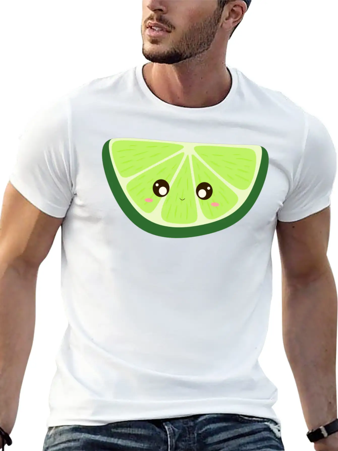 Kawaii Lime Basic Graphic T-Shirt – Daily Comfort In Soft Cotton