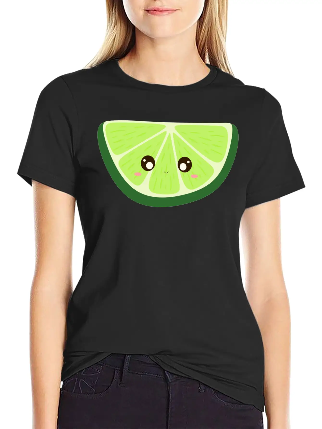 Kawaii Lime Basic Graphic T-Shirt – Daily Comfort In Soft Cotton