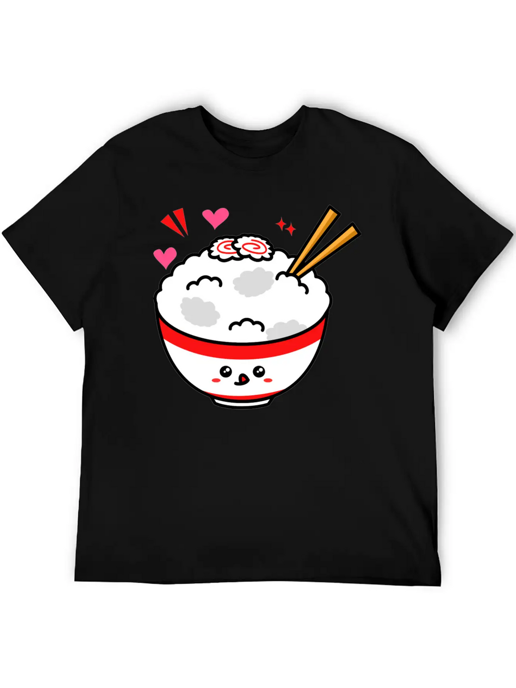 Kawaii Rice Bowl Breathable Graphic T-Shirt – Perfect For Casual Days