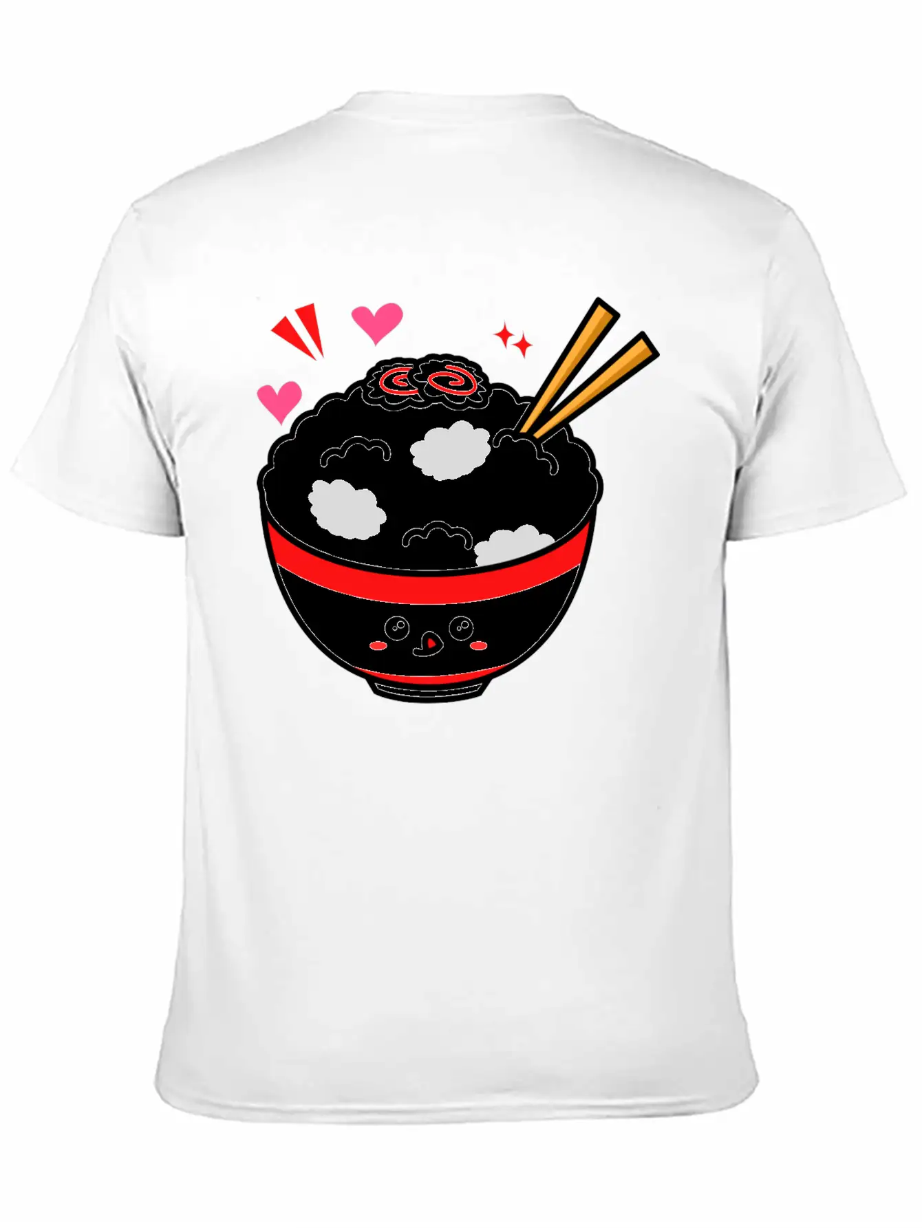 Kawaii Rice Bowl Breathable Graphic T-Shirt – Perfect For Casual Days