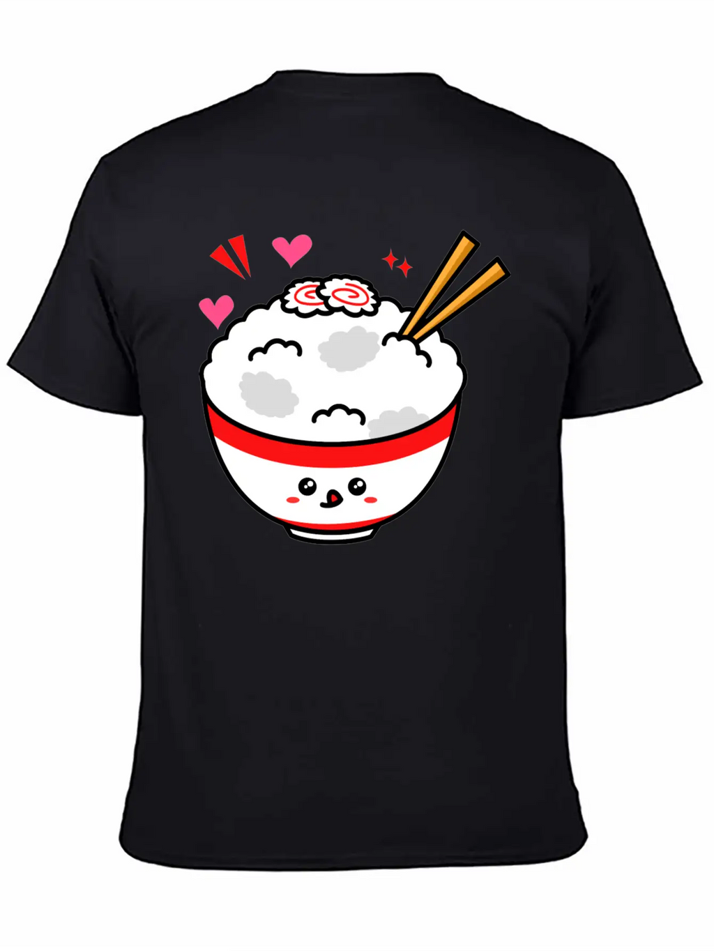 Kawaii Rice Bowl Breathable Graphic T-Shirt – Perfect For Casual Days