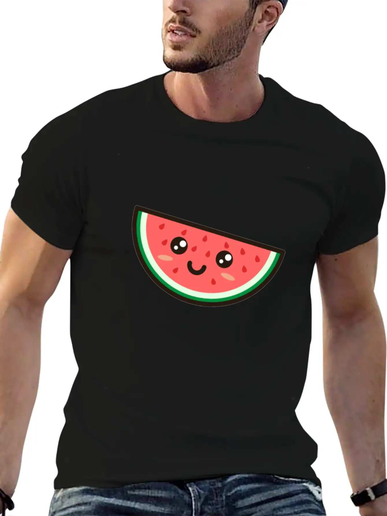 Kawaii Watermelon Essential Cotton Tee For Daily Outfits – Unisex Style