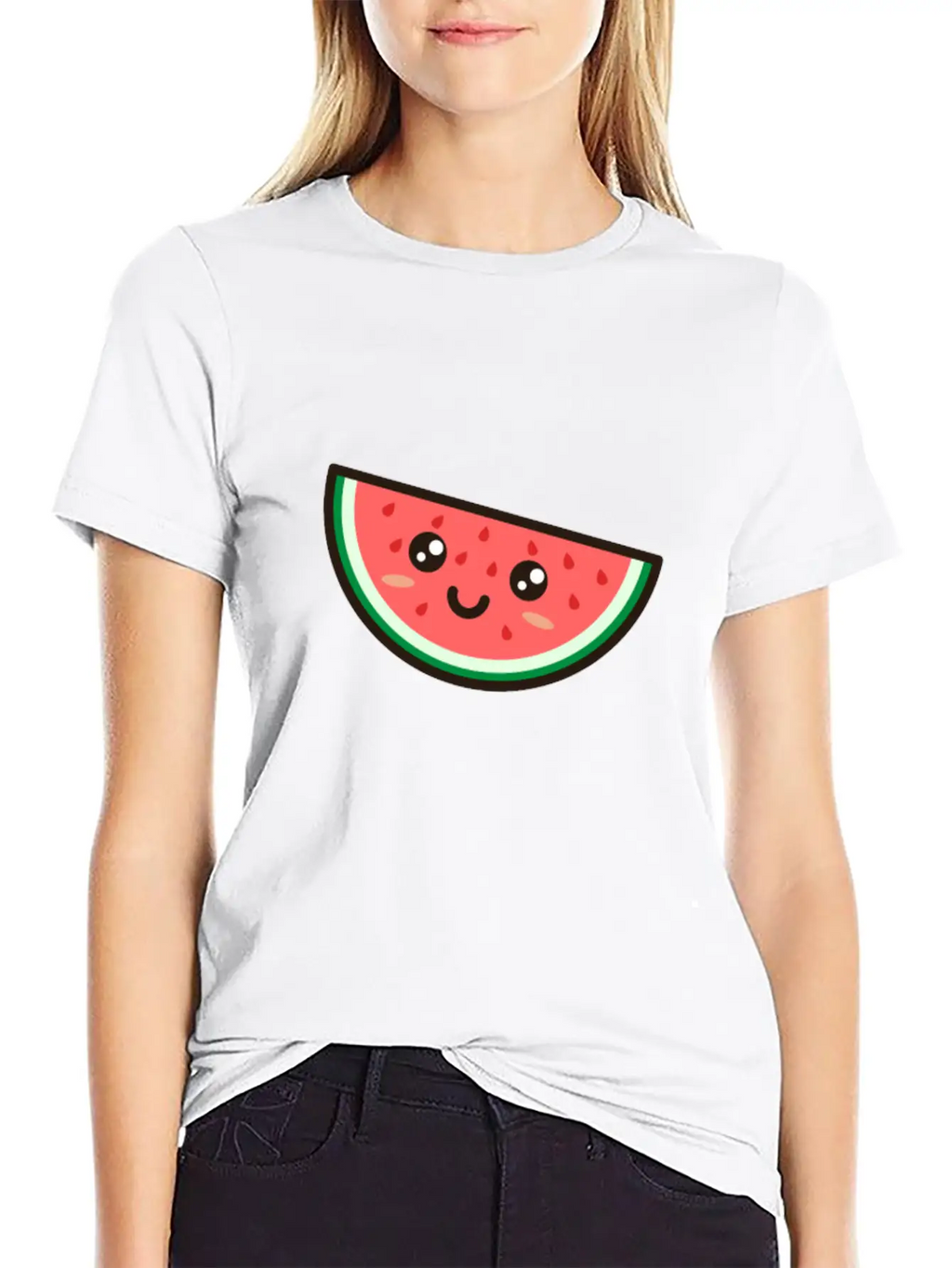 Kawaii Watermelon Essential Cotton Tee For Daily Outfits – Unisex Style