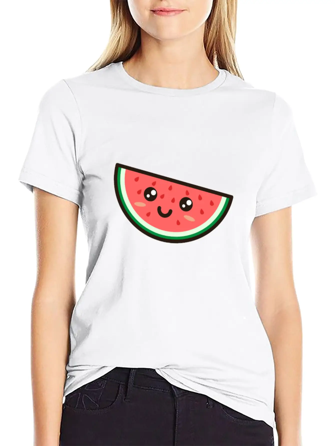 Kawaii Watermelon Essential Cotton Tee For Daily Outfits – Unisex Style