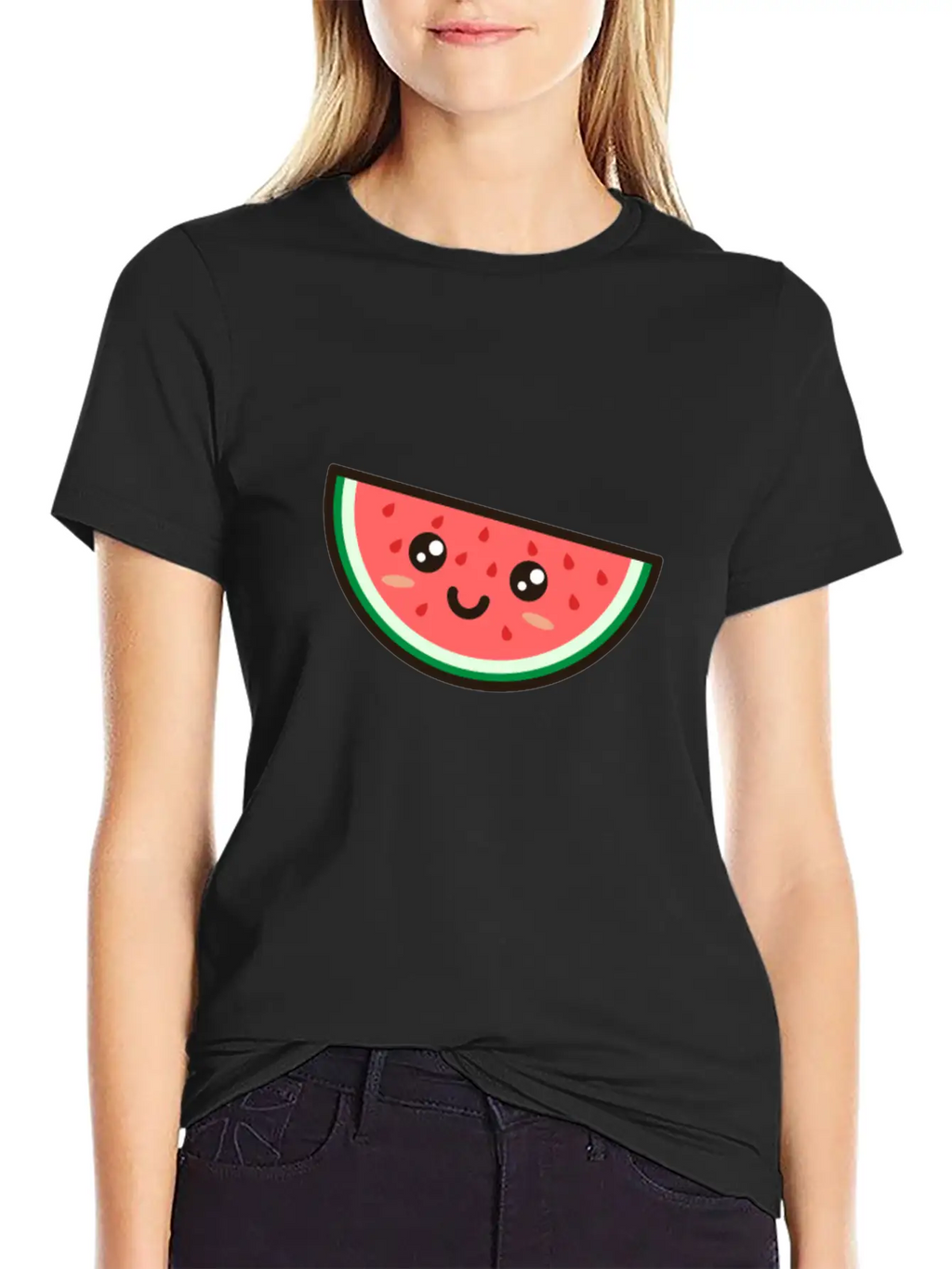 Kawaii Watermelon Essential Cotton Tee For Daily Outfits – Unisex Style