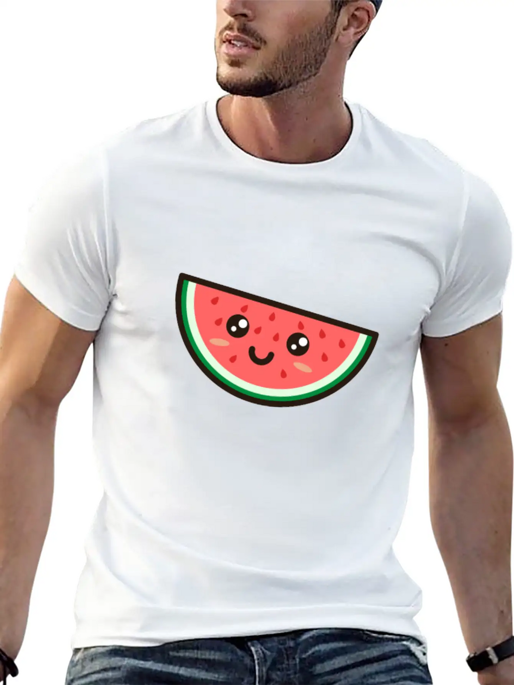 Kawaii Watermelon Essential Cotton Tee For Daily Outfits – Unisex Style