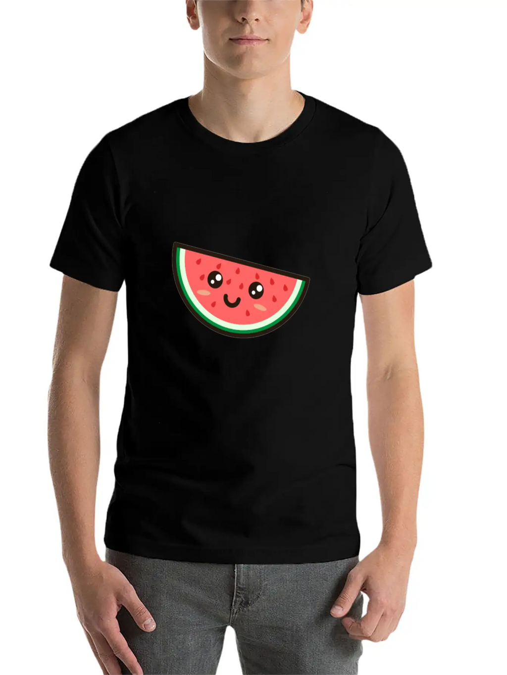 Kawaii Watermelon Essential Cotton Tee For Daily Outfits – Unisex Style