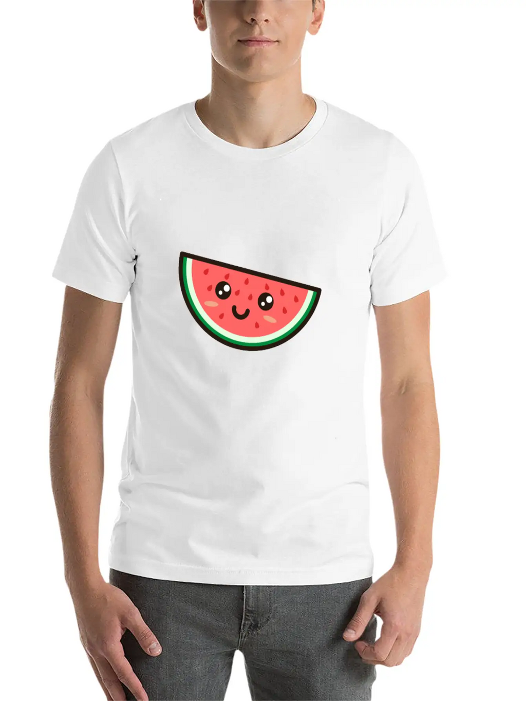 Kawaii Watermelon Essential Cotton Tee For Daily Outfits – Unisex Style