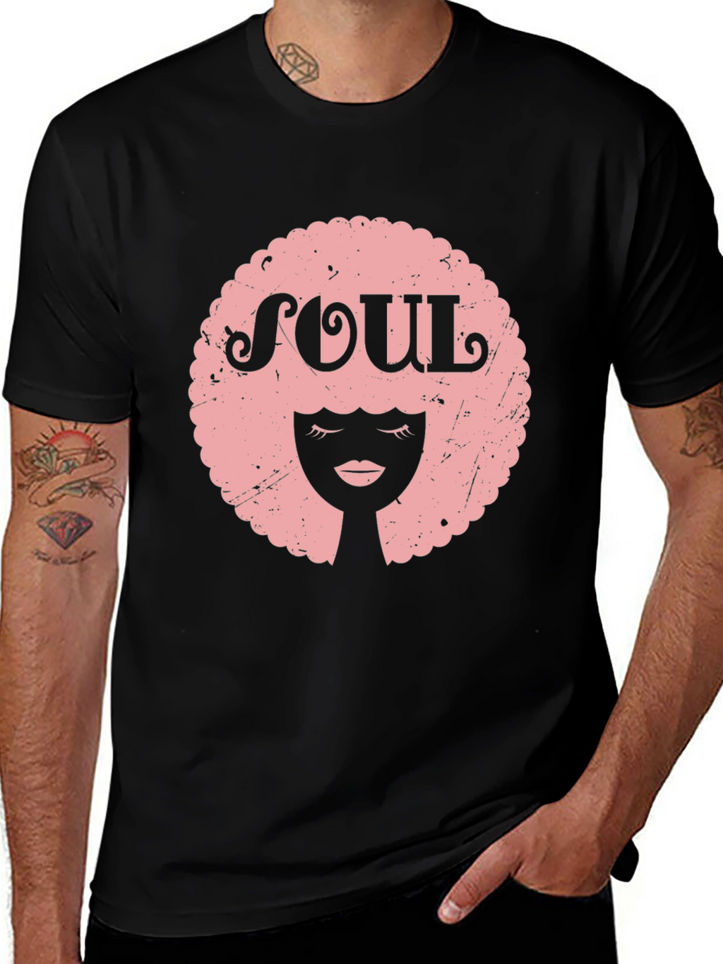 Soul Afro Graphic Tee - Black Unisex T-Shirt