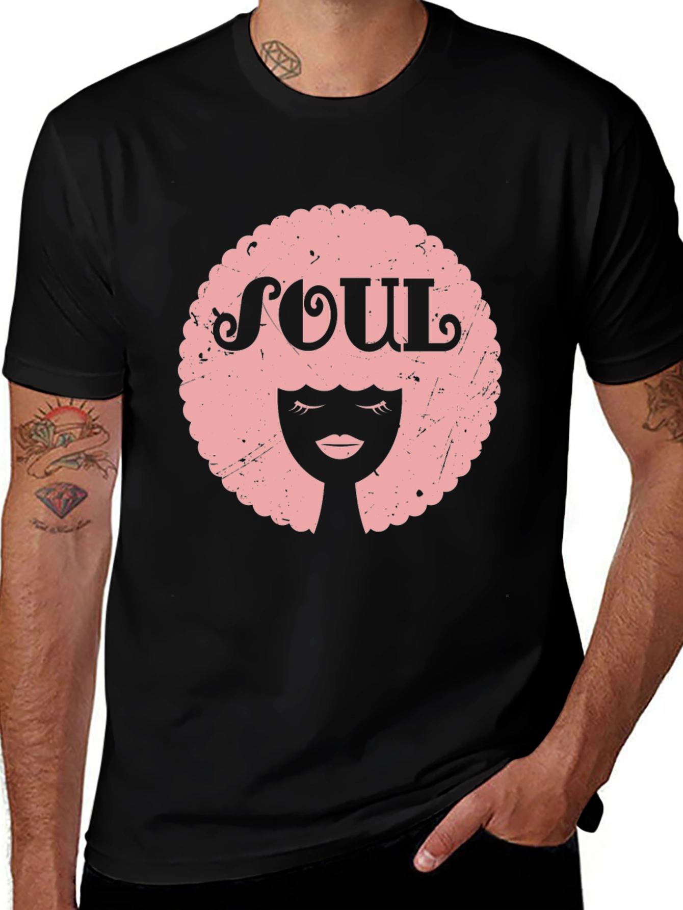 Soul Afro Graphic Tee - Black Unisex T-Shirt