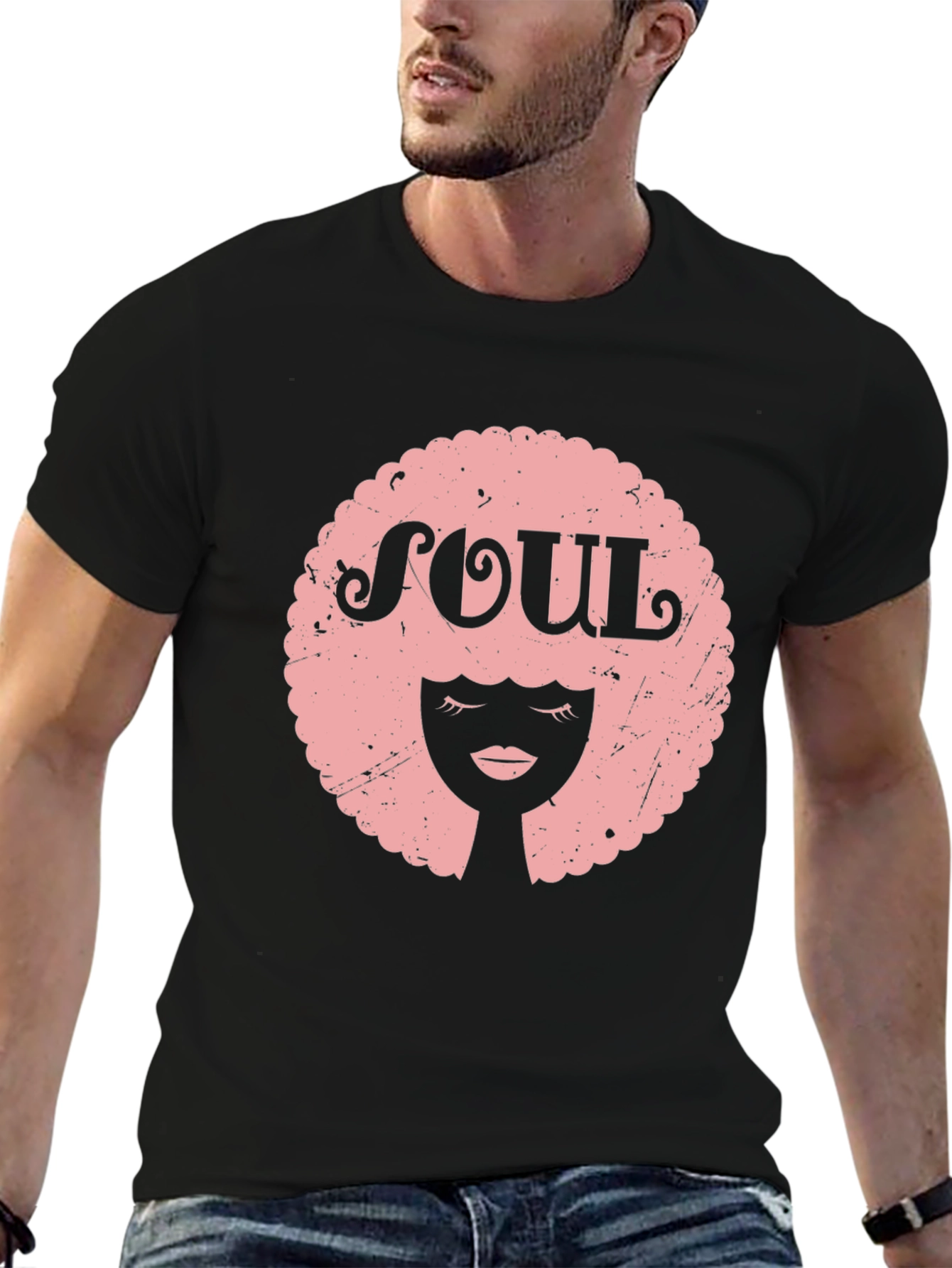 Soul Afro Graphic Tee - Black Unisex T-Shirt