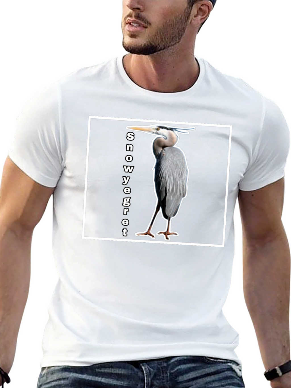 Snowy Egret Bird T-Shirt - Unique Graphic Tee