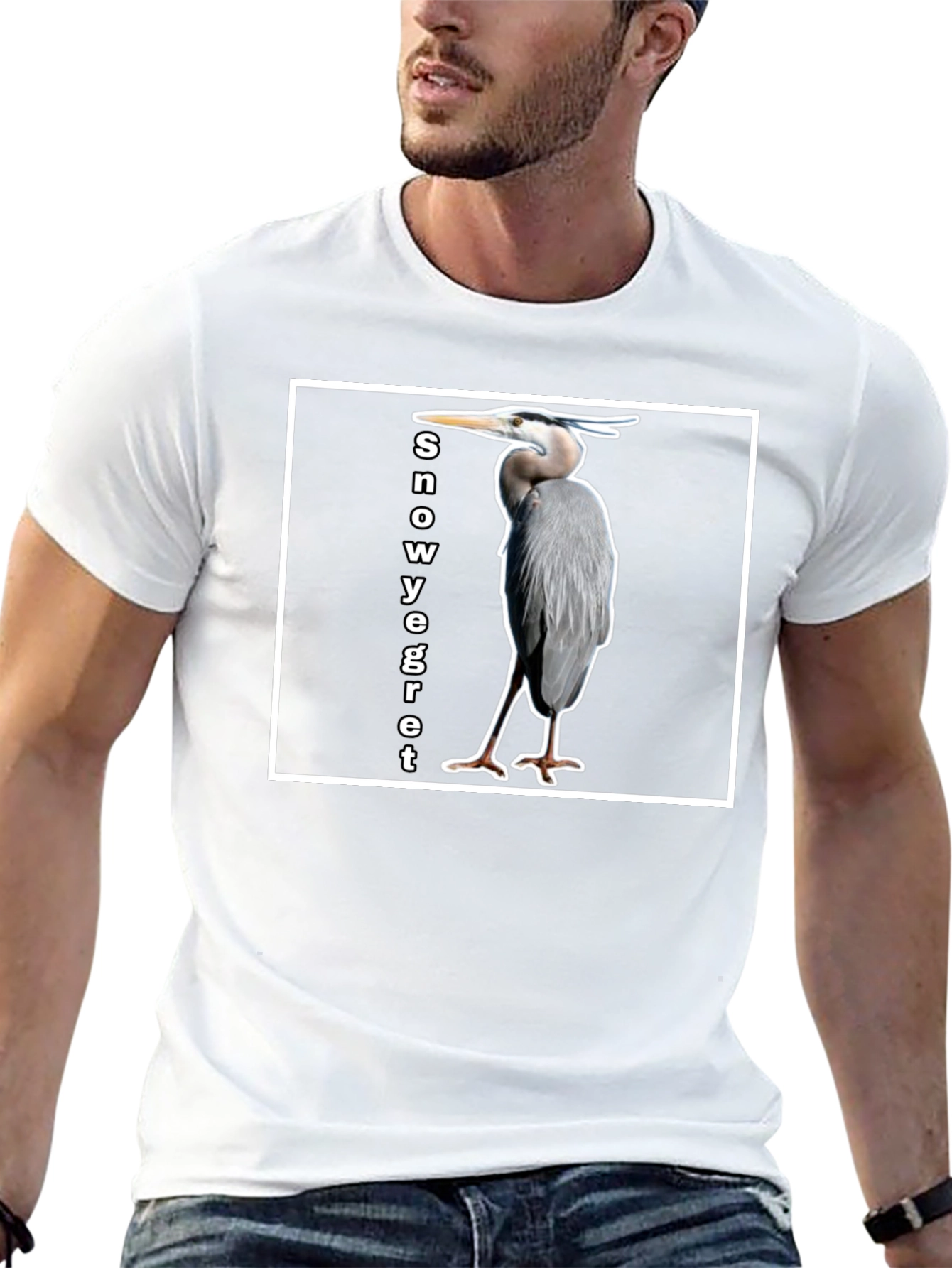 Snowy Egret Bird T-Shirt - Unique Graphic Tee