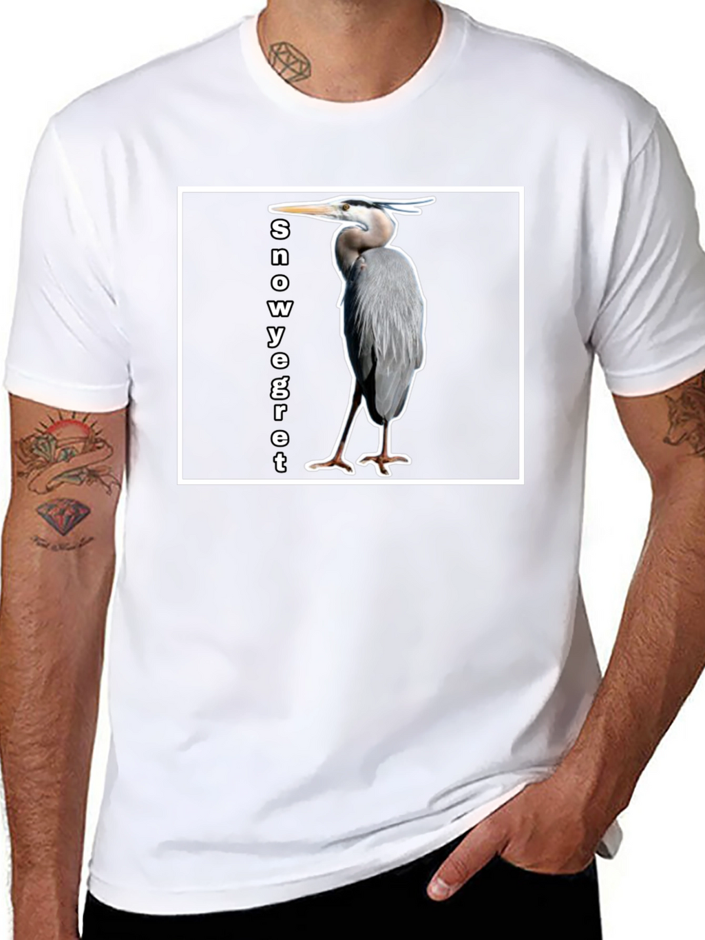 Snowy Egret Bird T-Shirt - Unique Graphic Tee