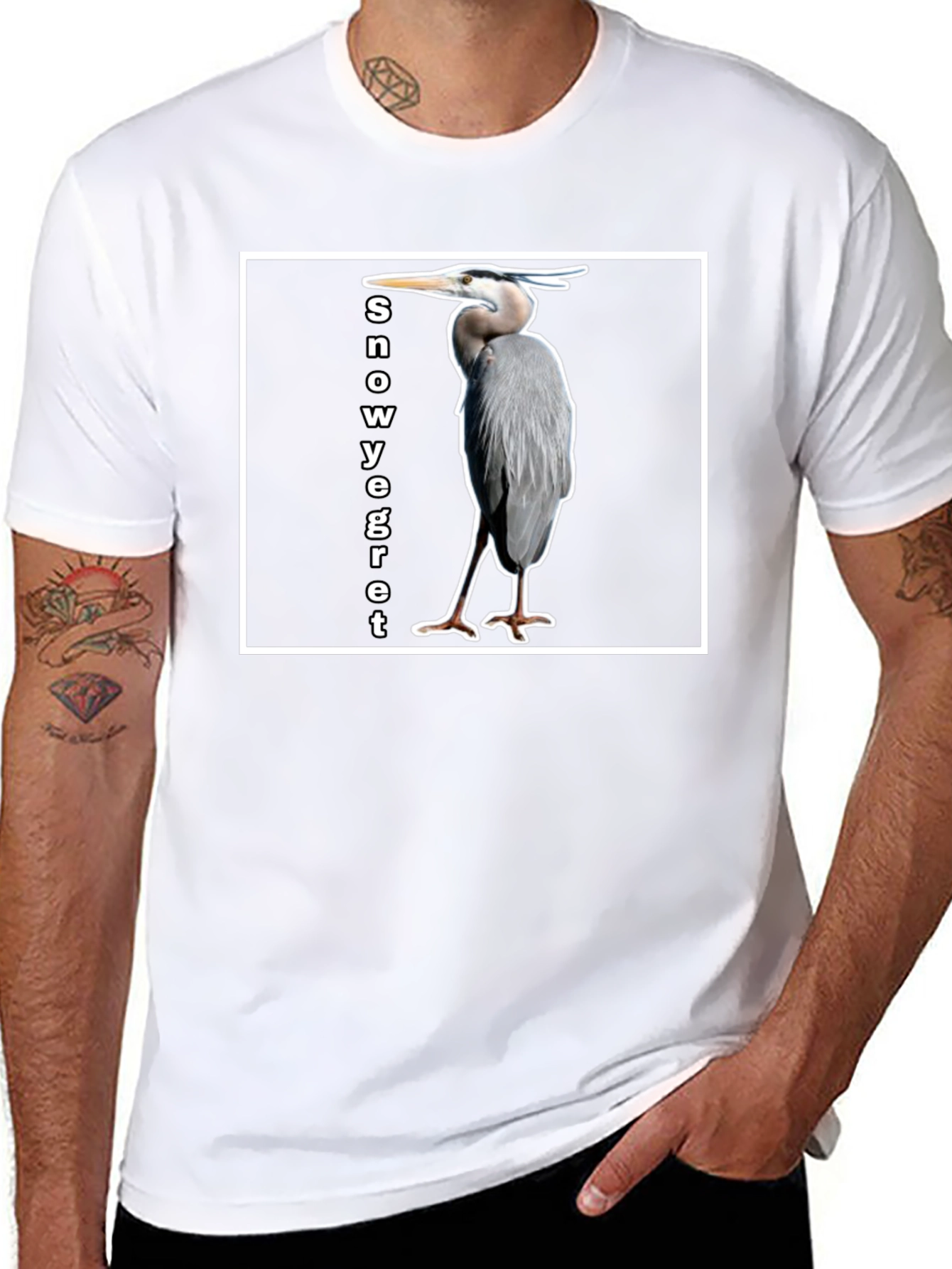 Snowy Egret Bird T-Shirt - Unique Graphic Tee
