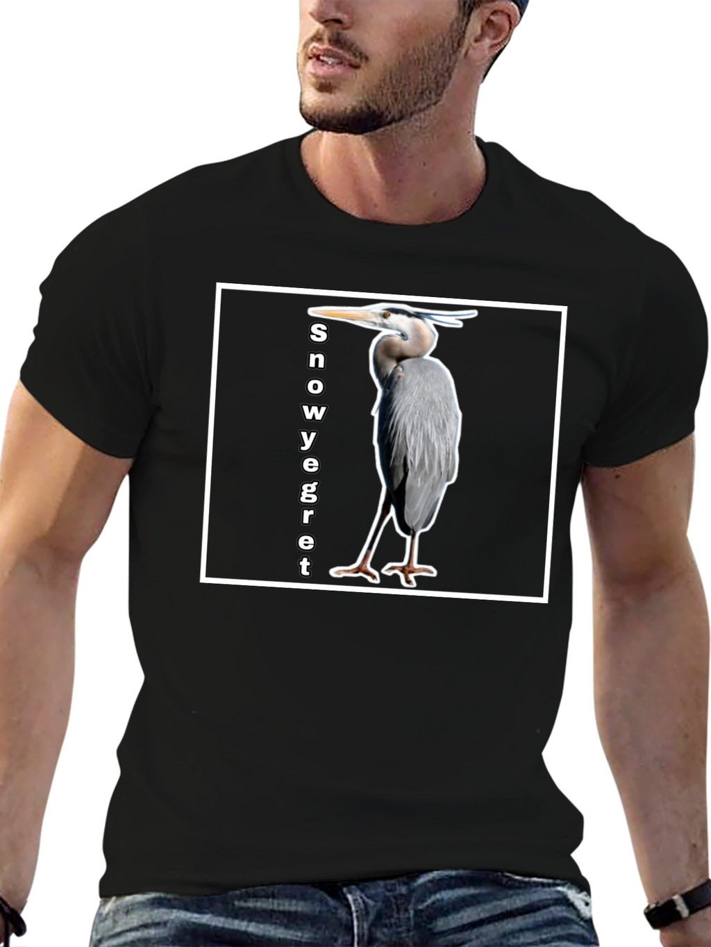 Snowy Egret Bird T-Shirt - Unique Graphic Tee