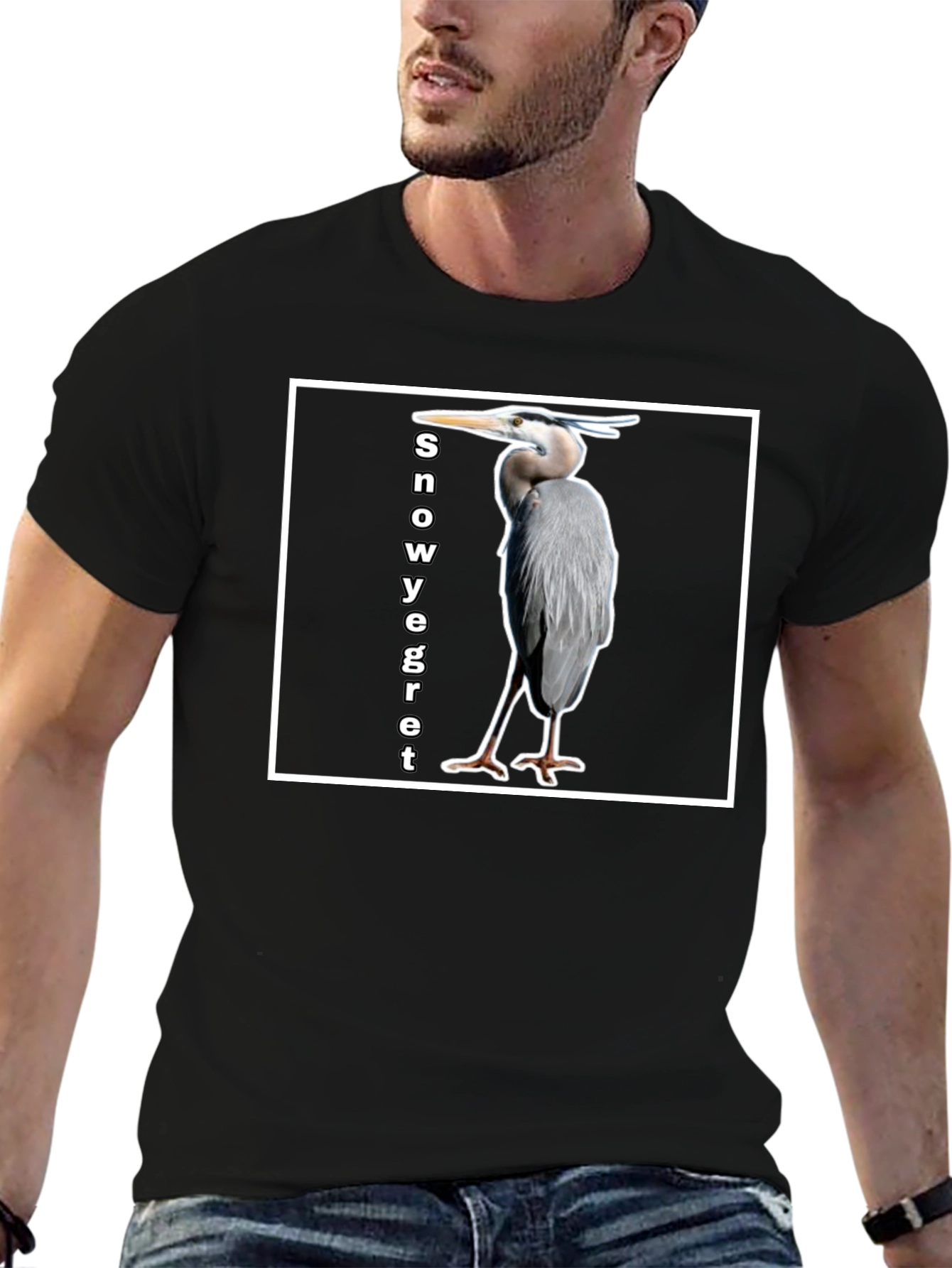 Snowy Egret Bird T-Shirt - Unique Graphic Tee