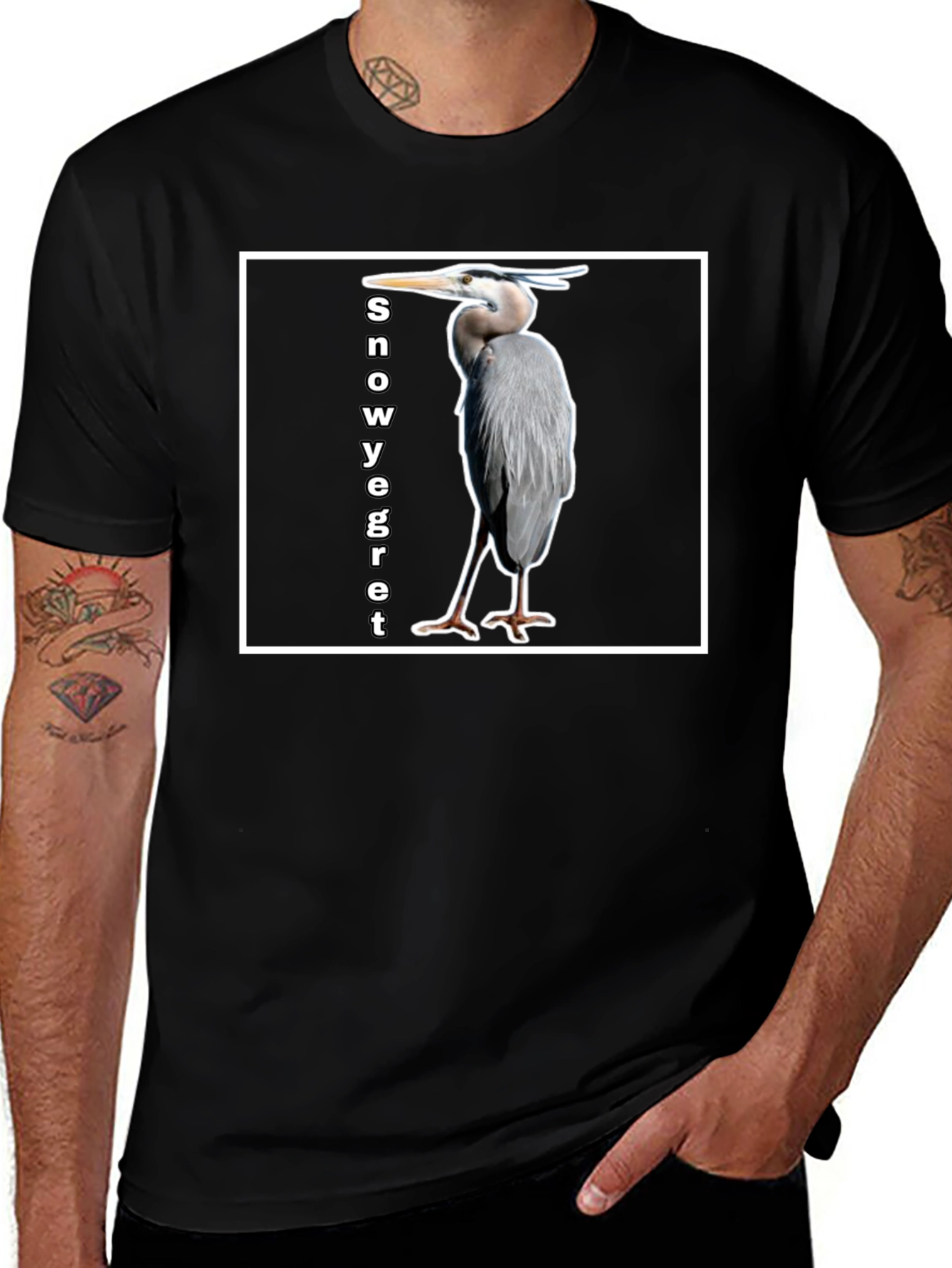 Snowy Egret Bird T-Shirt - Unique Graphic Tee