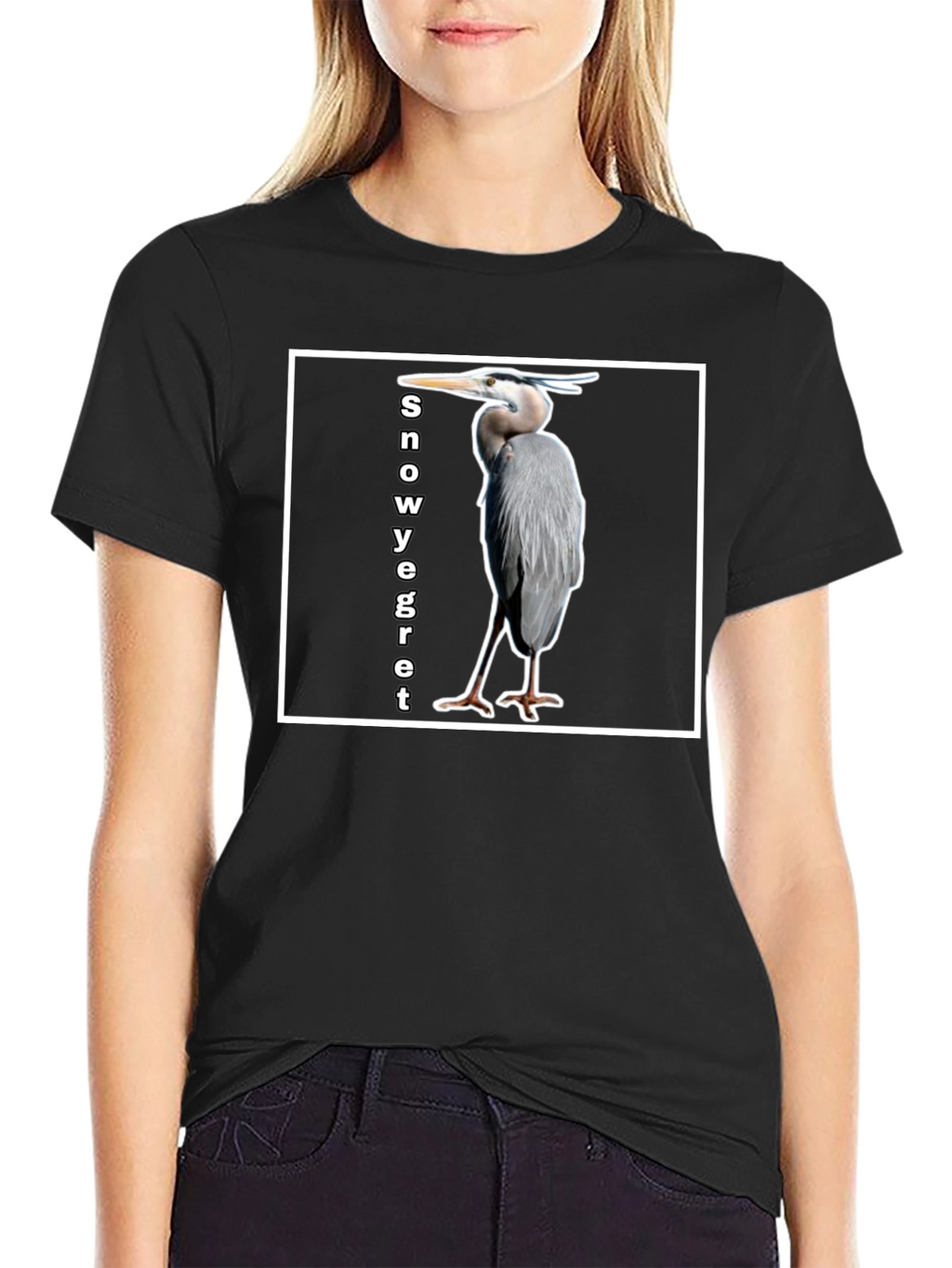 Snowy Egret Bird T-Shirt - Unique Graphic Tee