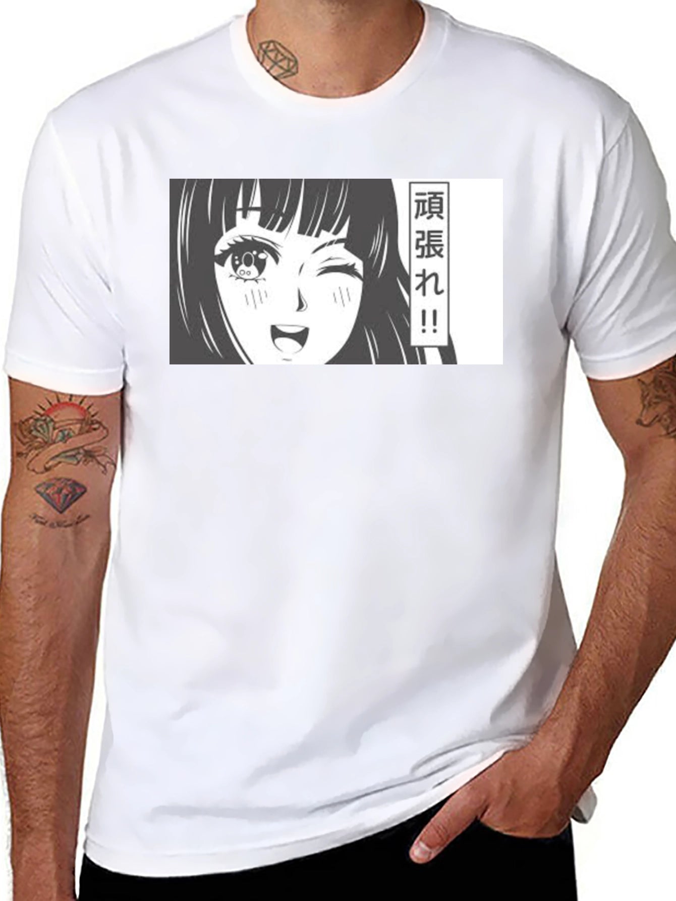 Anime Girl Graphic T-Shirt - Black Manga Tee